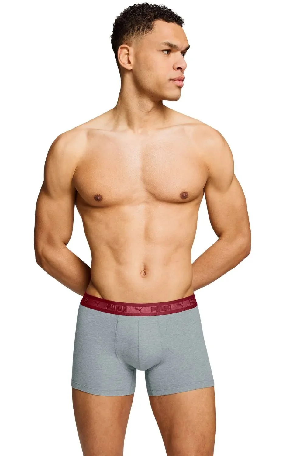 2-Pack Chromatic Waistband Boxer Briefs, Grey/Black/burgundy - Image 4