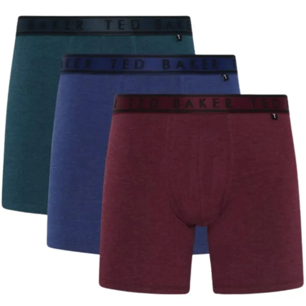 3-Pack Coloured Boxer Briefs, Blue/Pool/Burgundy
