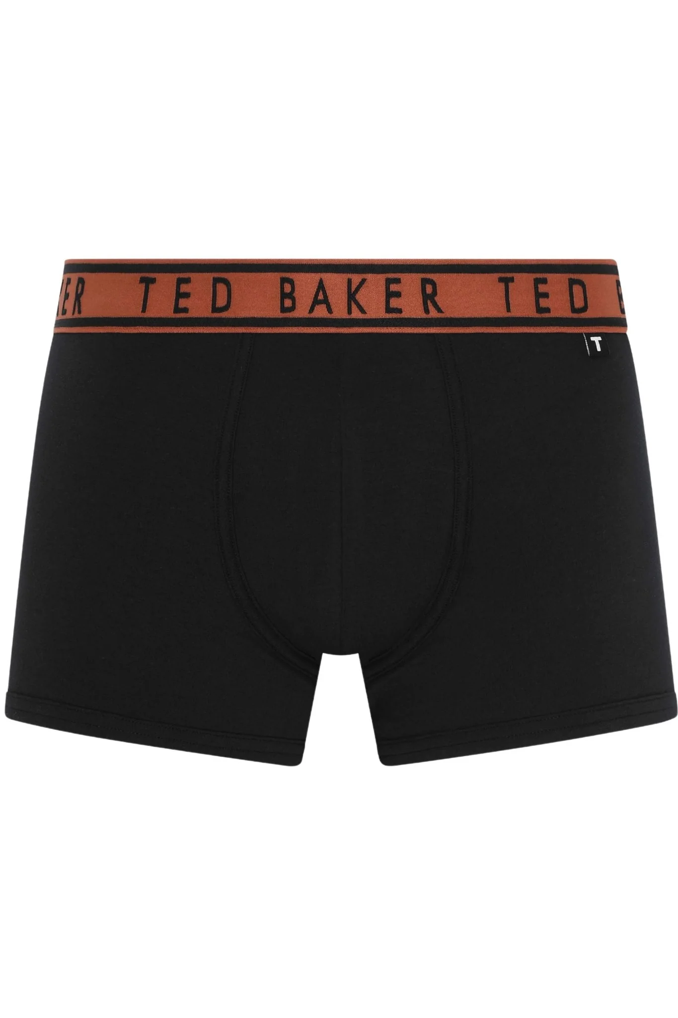 3-Pack Contrast Waistband Boxer Trunks, Black w/ burgundy/red/gingerbread - Image 2