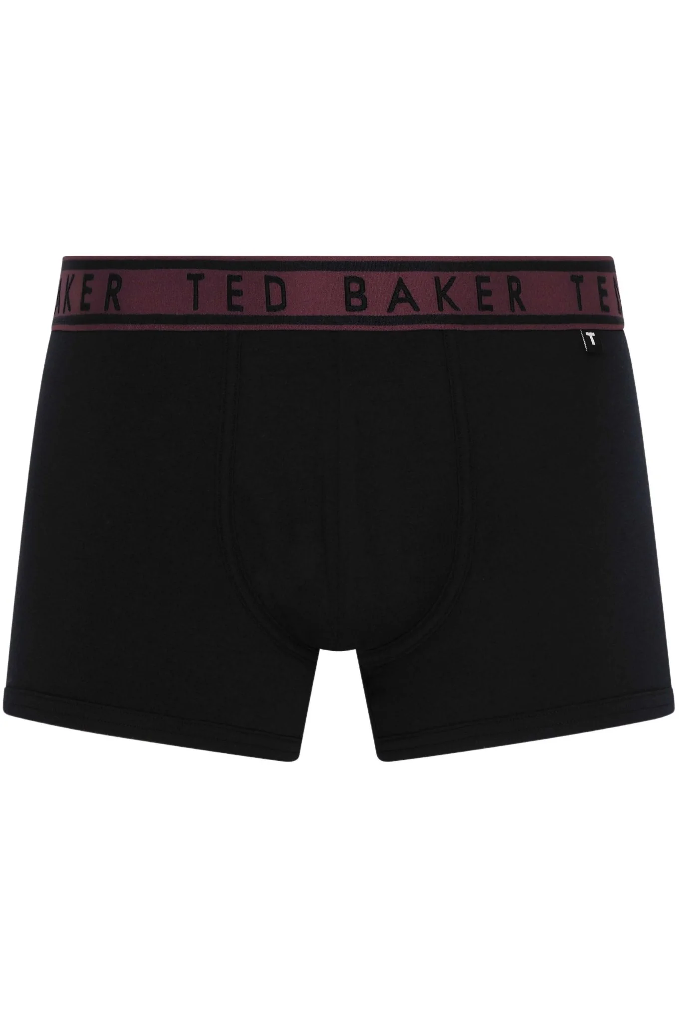 3-Pack Contrast Waistband Boxer Trunks, Black w/ burgundy/red/gingerbread - Image 3