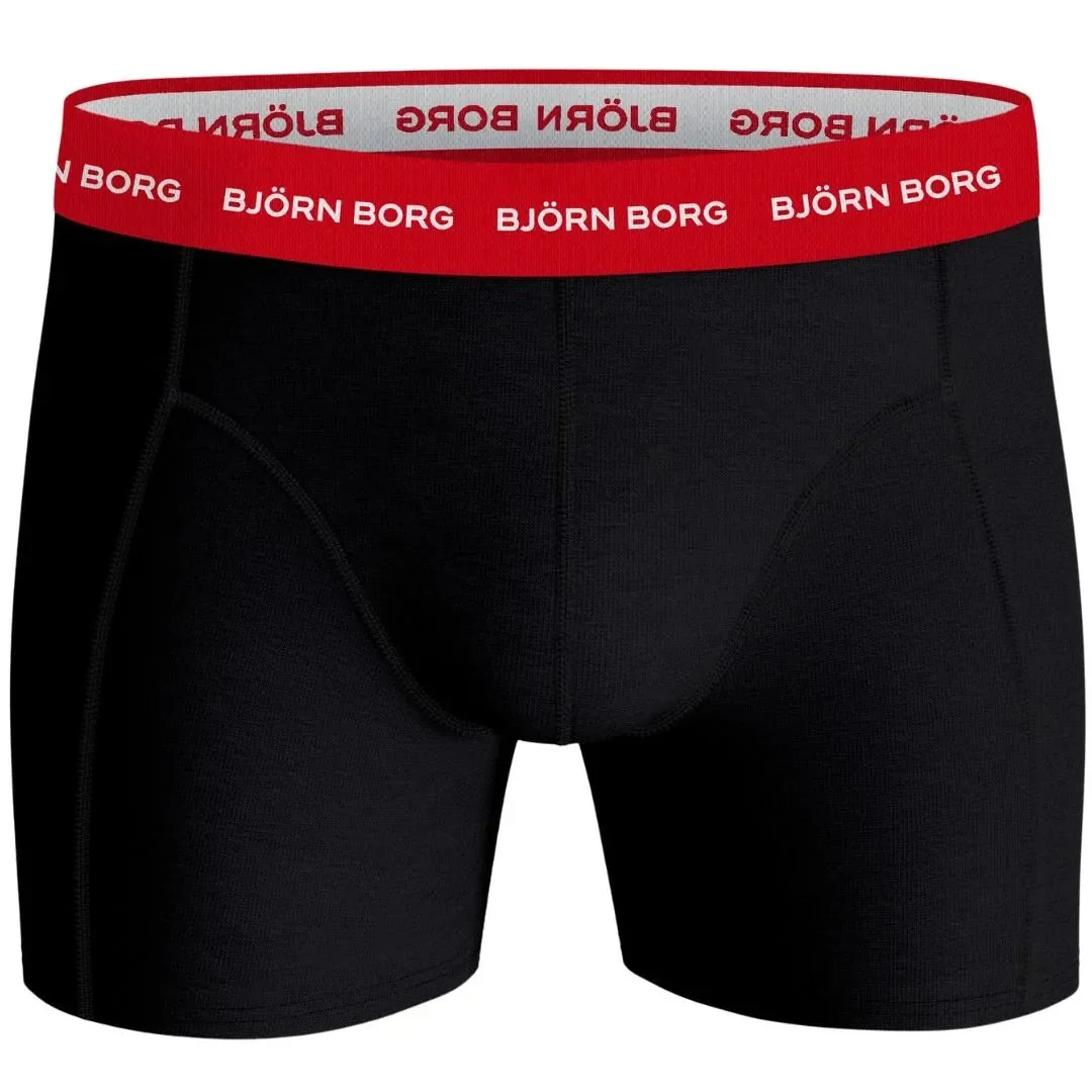 3-Pack Contrast Waistband Boxer Briefs, Black w/ red/blue/navy - Image 2