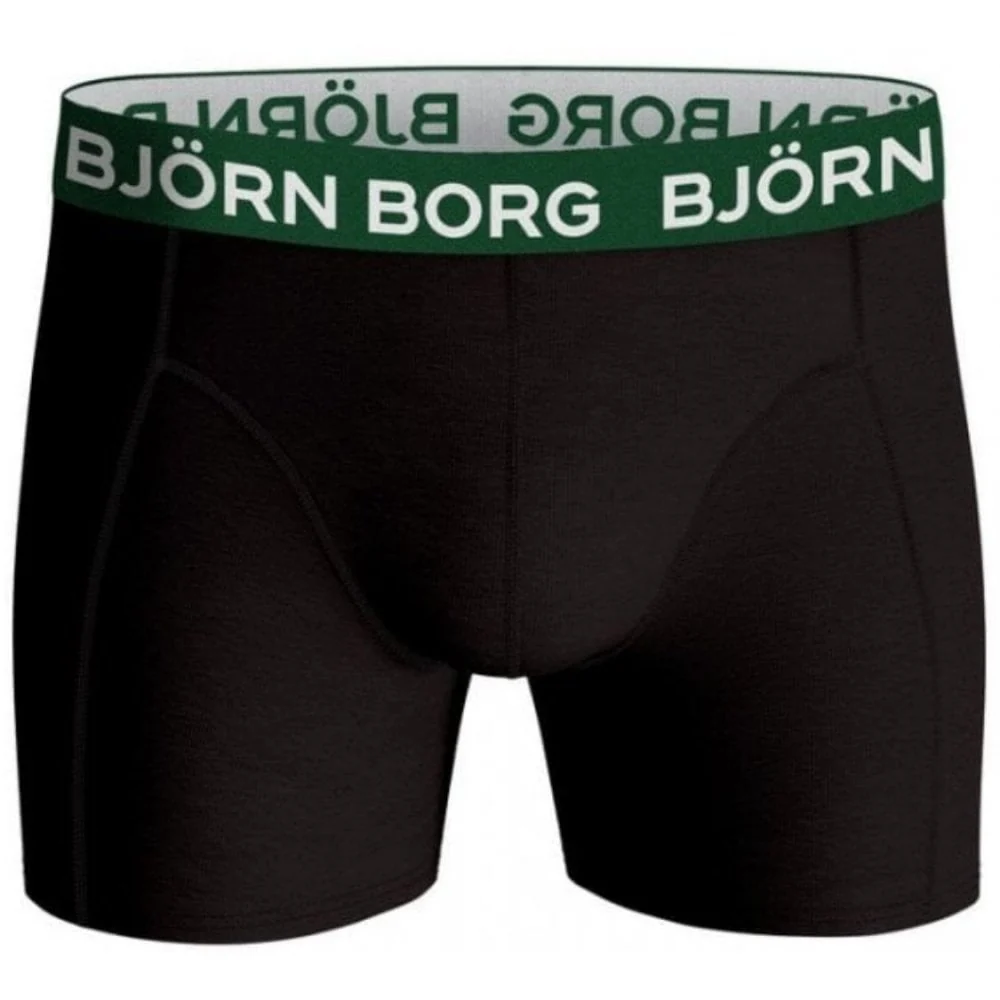 3-Pack Contrast Waistband Boxer Trunks, Black w/ green/blue/red - Image 4
