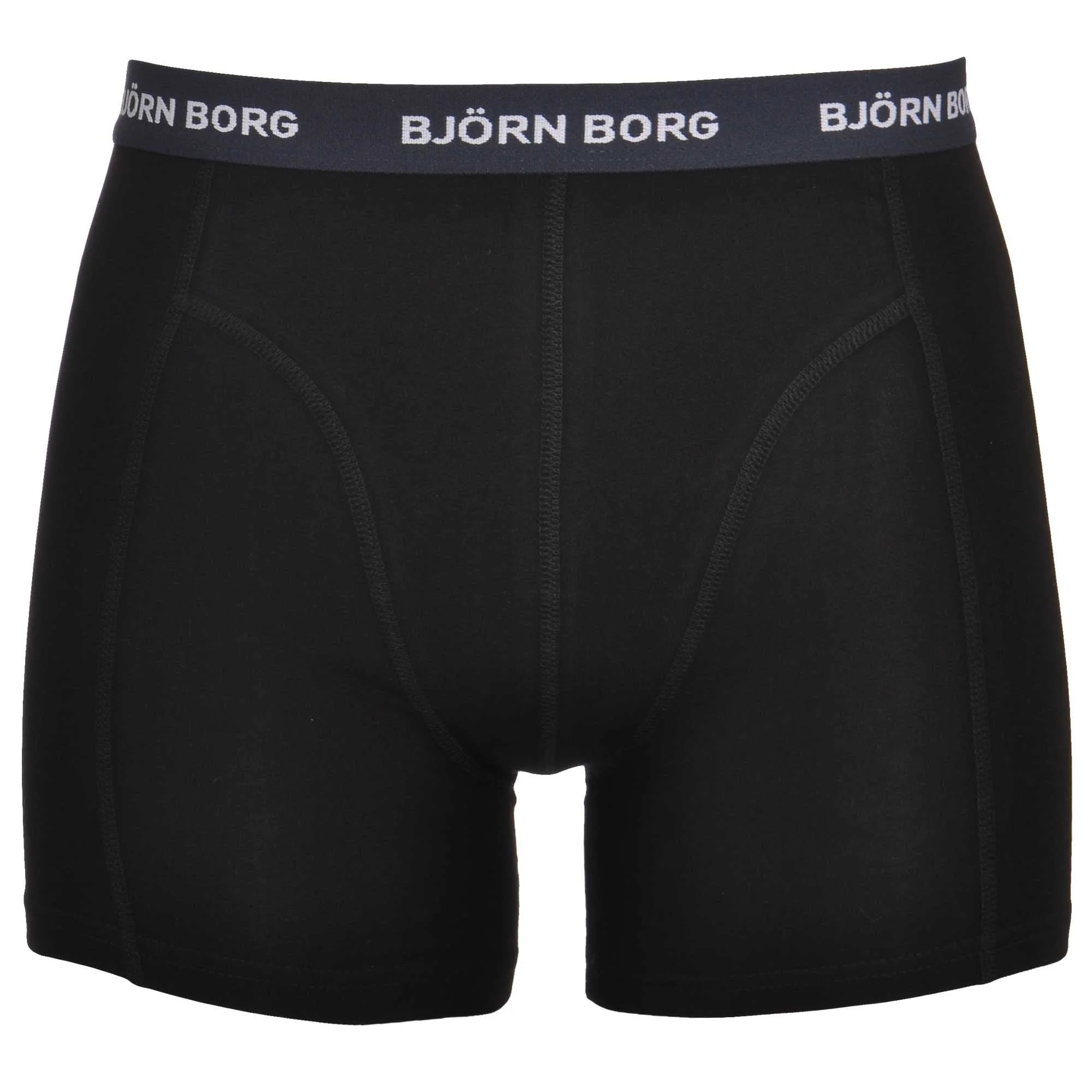 3-Pack Contrast Waistband Boxer Trunks, Black w/ red/blue - Image 2