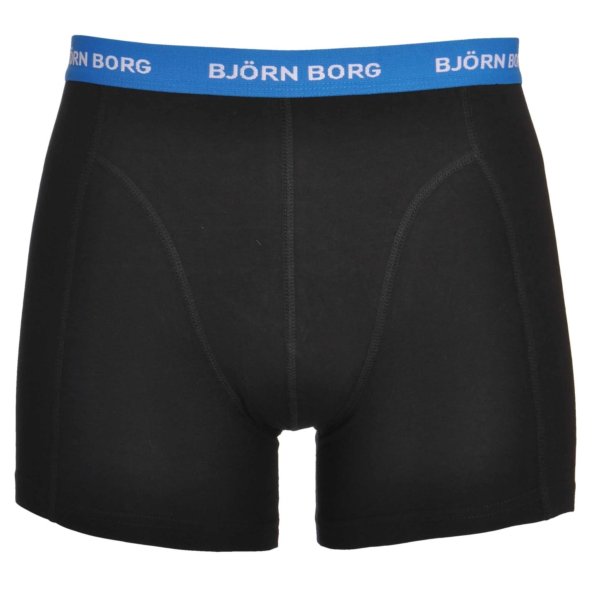 3-Pack Contrast Waistband Boxer Trunks, Black w/ red/blue - Image 3