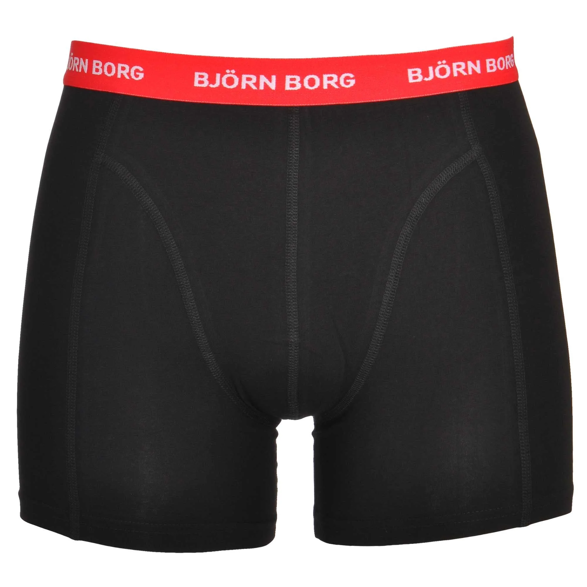 3-Pack Contrast Waistband Boxer Trunks, Black w/ red/blue - Image 4