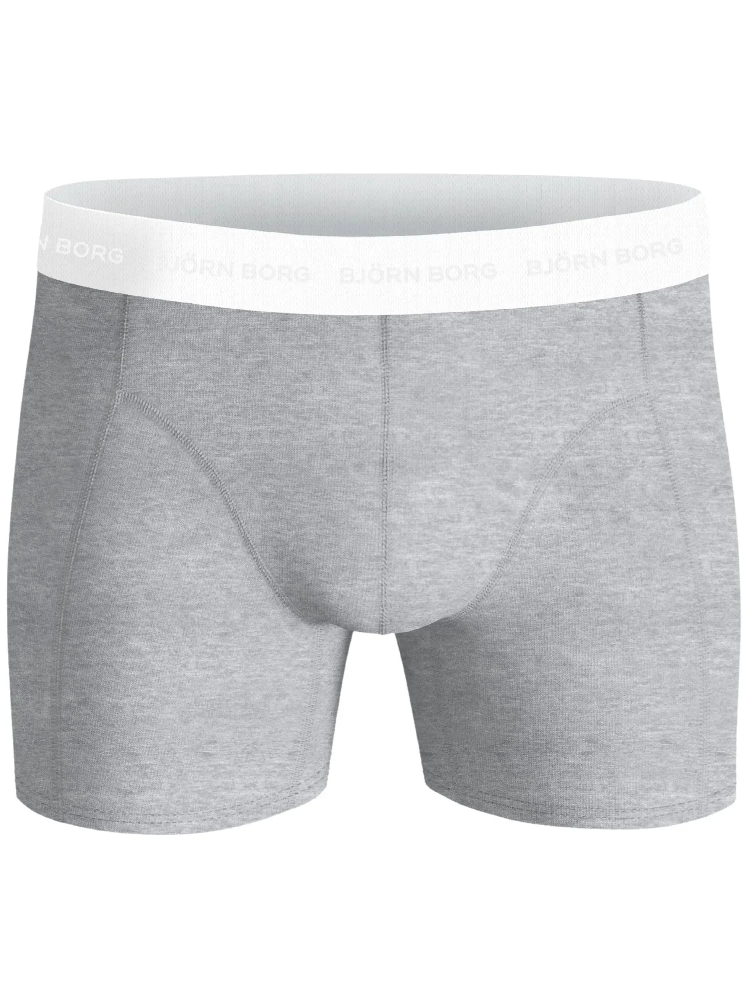3-Pack White Waistband Boxer Briefs, Black/White/Grey - Image 2