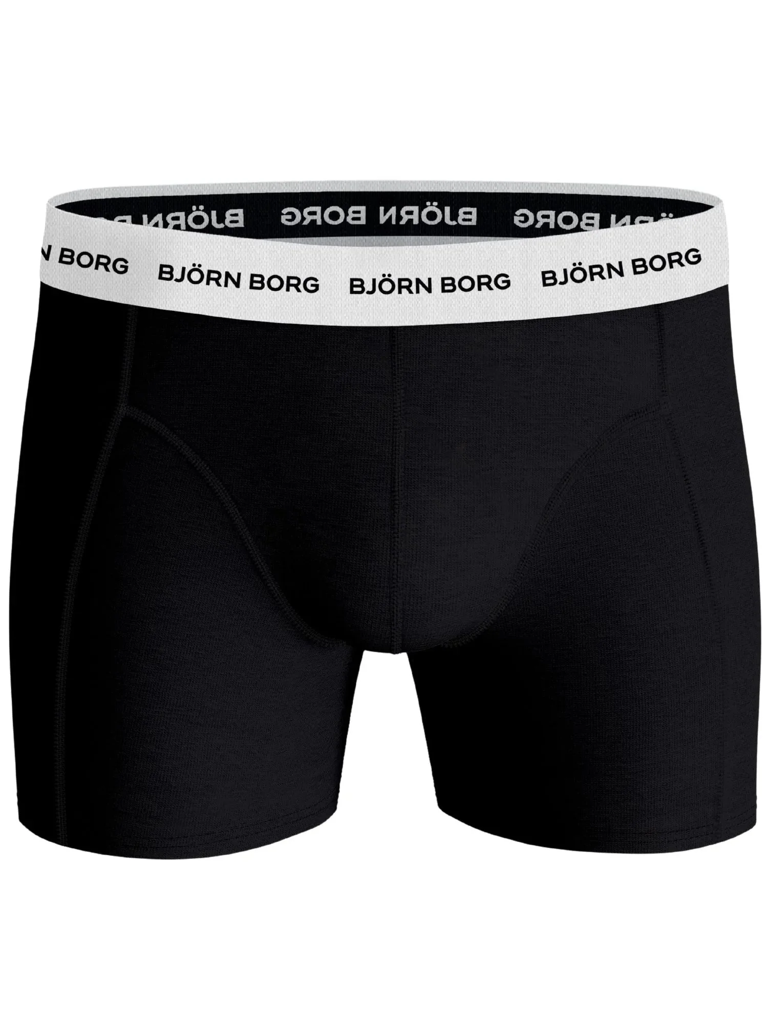 3-Pack White Waistband Boxer Briefs, Black/White/Grey - Image 3