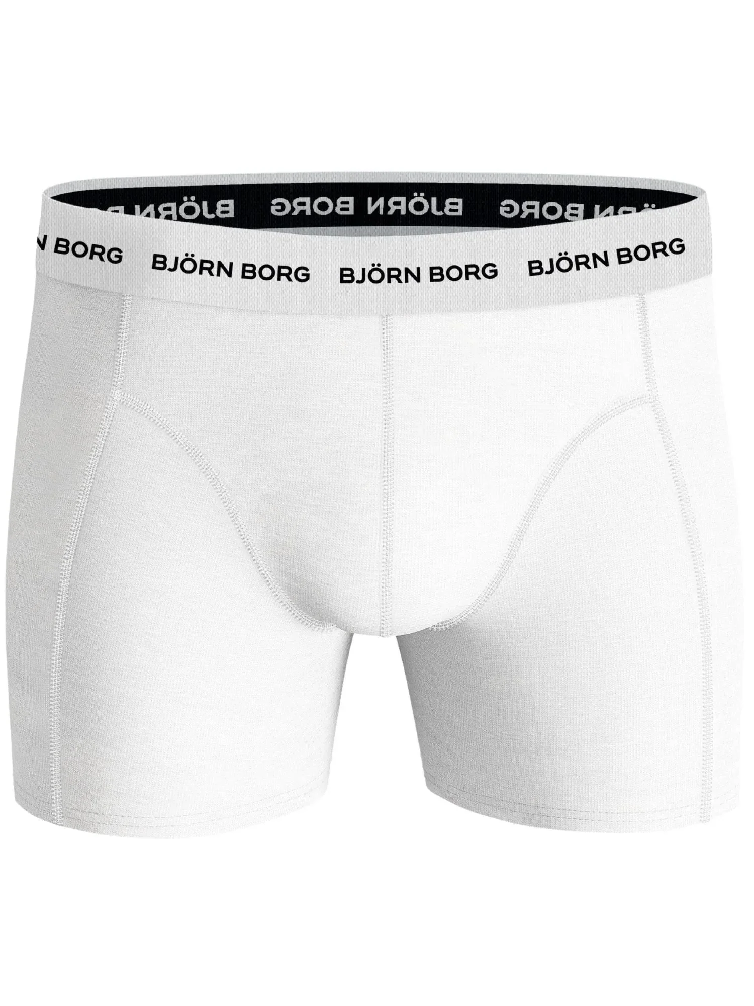 3-Pack White Waistband Boxer Briefs, Black/White/Grey - Image 4