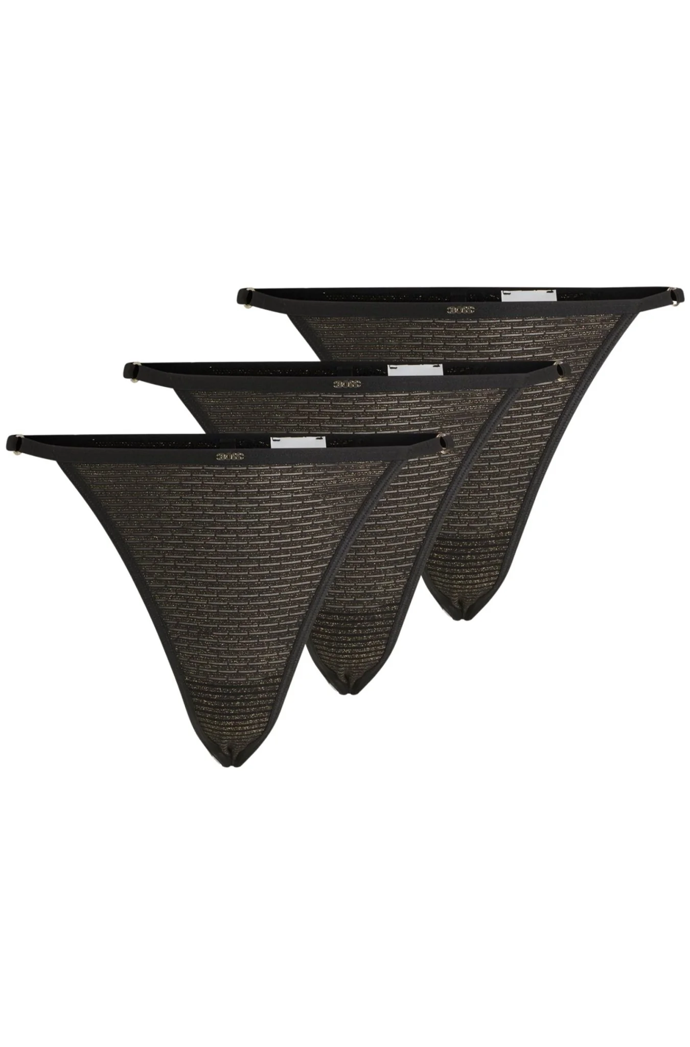 3-Pack Gold Stripe Strings Gift Set, Black/gold