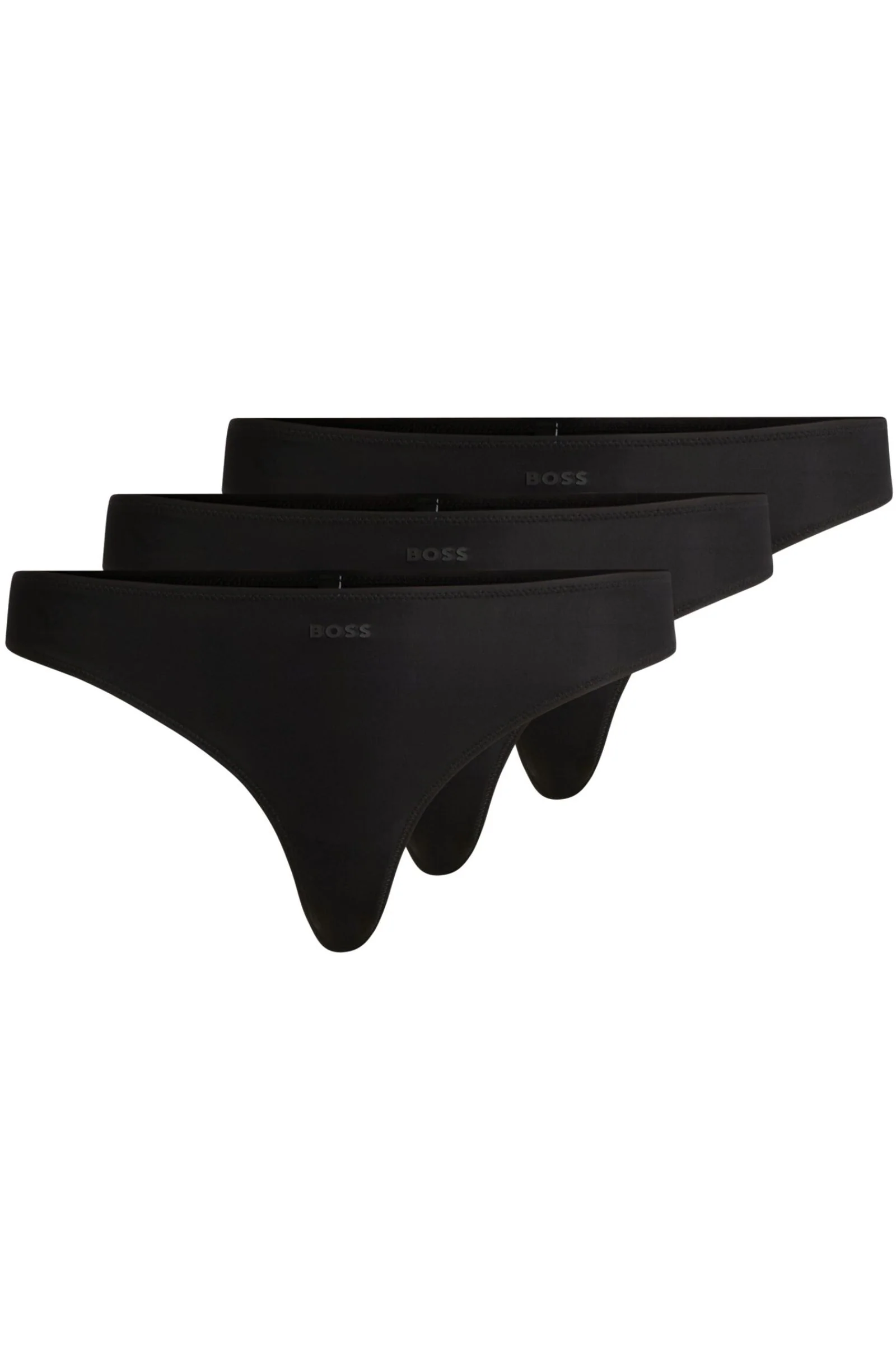 3-Pack Microfibre Thongs, Black