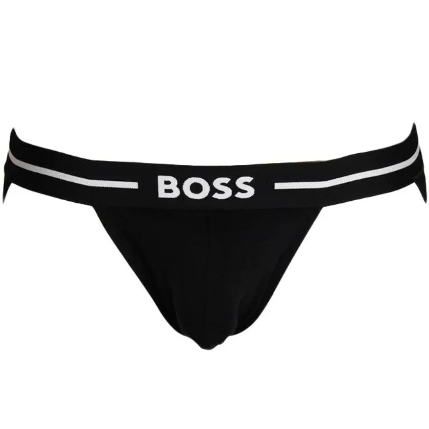 3-Pack Power Contrast Waistband Jockstraps, Black w/ khaki/white - Image 3