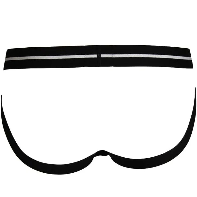 3-Pack Power Contrast Waistband Jockstraps, Black w/ khaki/white - Image 6