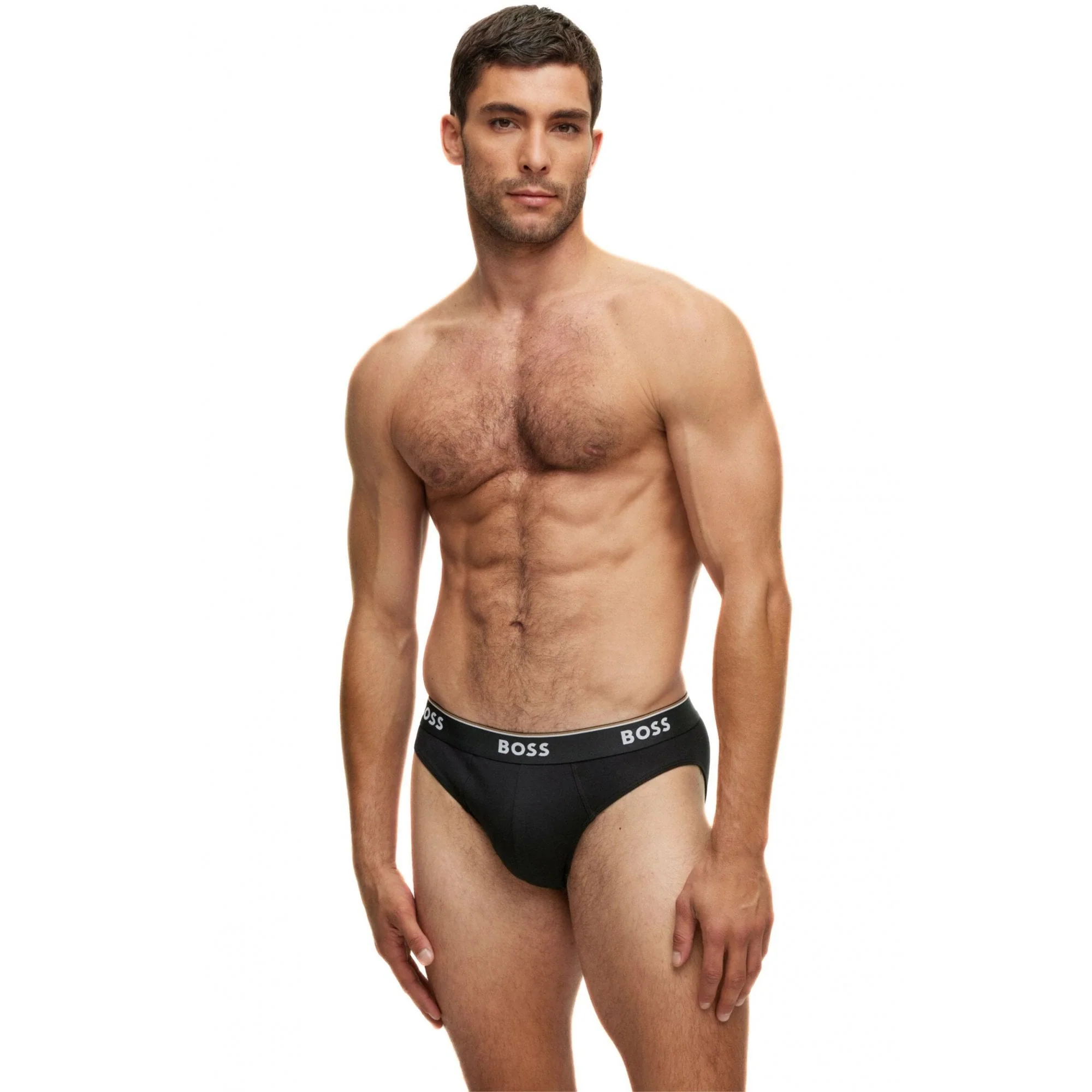 3-Pack Power Logo Briefs, Black/White/Grey - Image 3