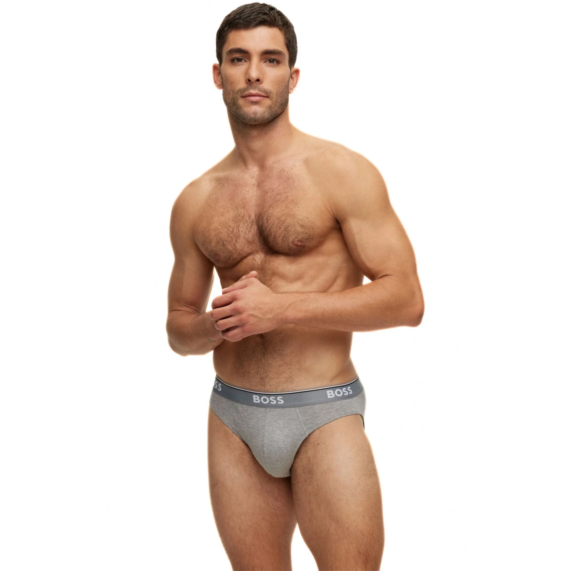 3-Pack Power Logo Briefs, Black/White/Grey - Image 4