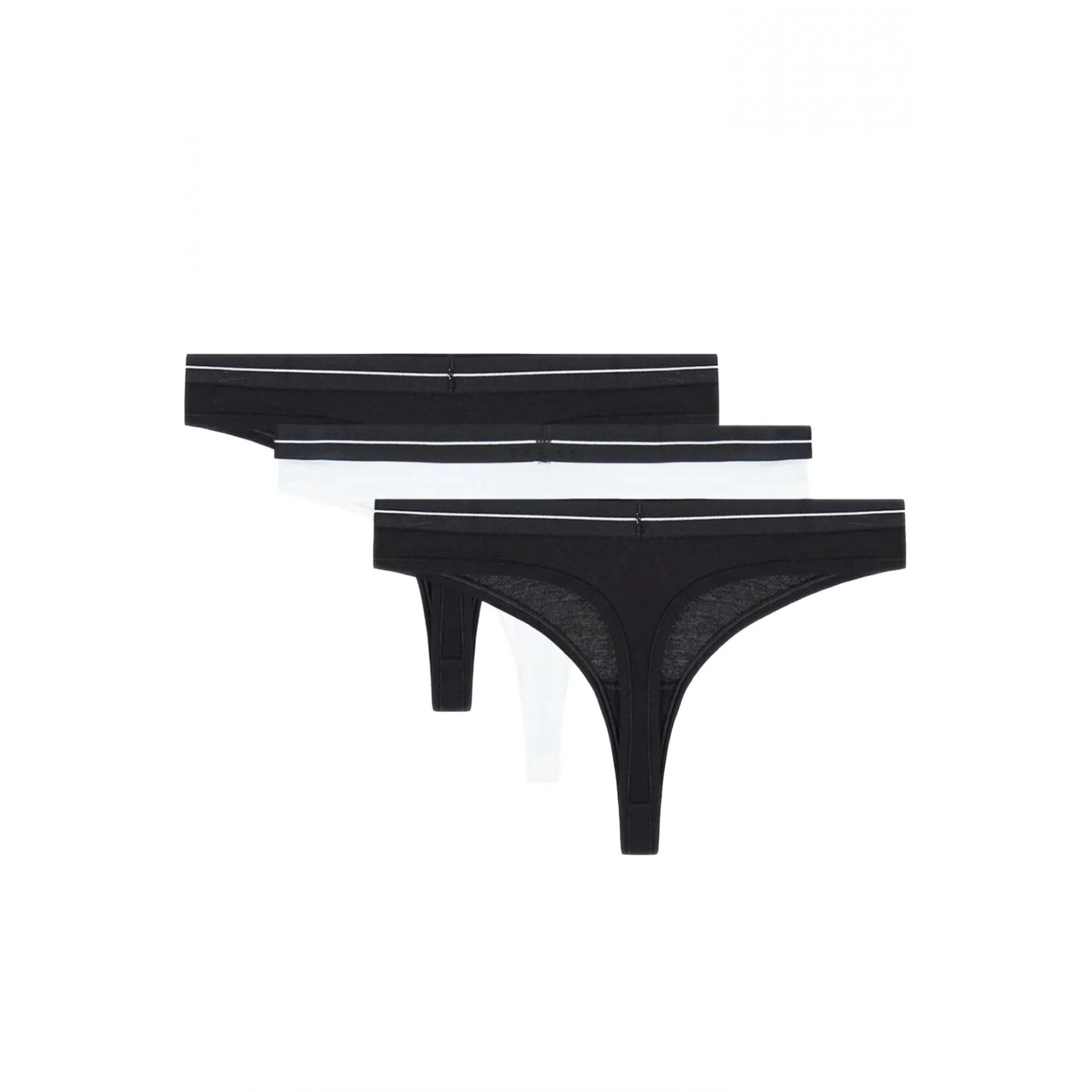 3-Pack Power Logo Thongs, Black/white - Image 2