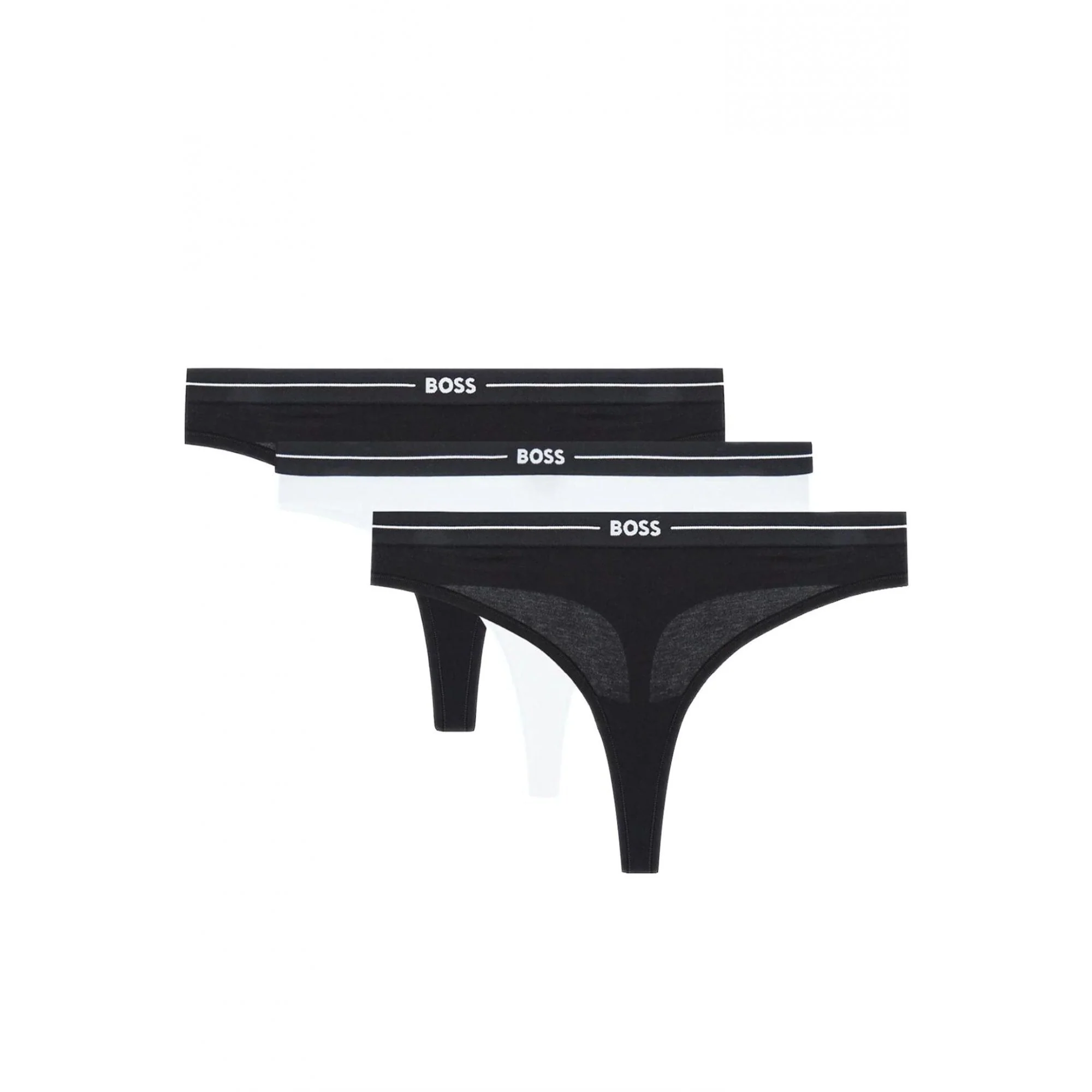 3-Pack Power Logo Thongs, Black/white - Image 4