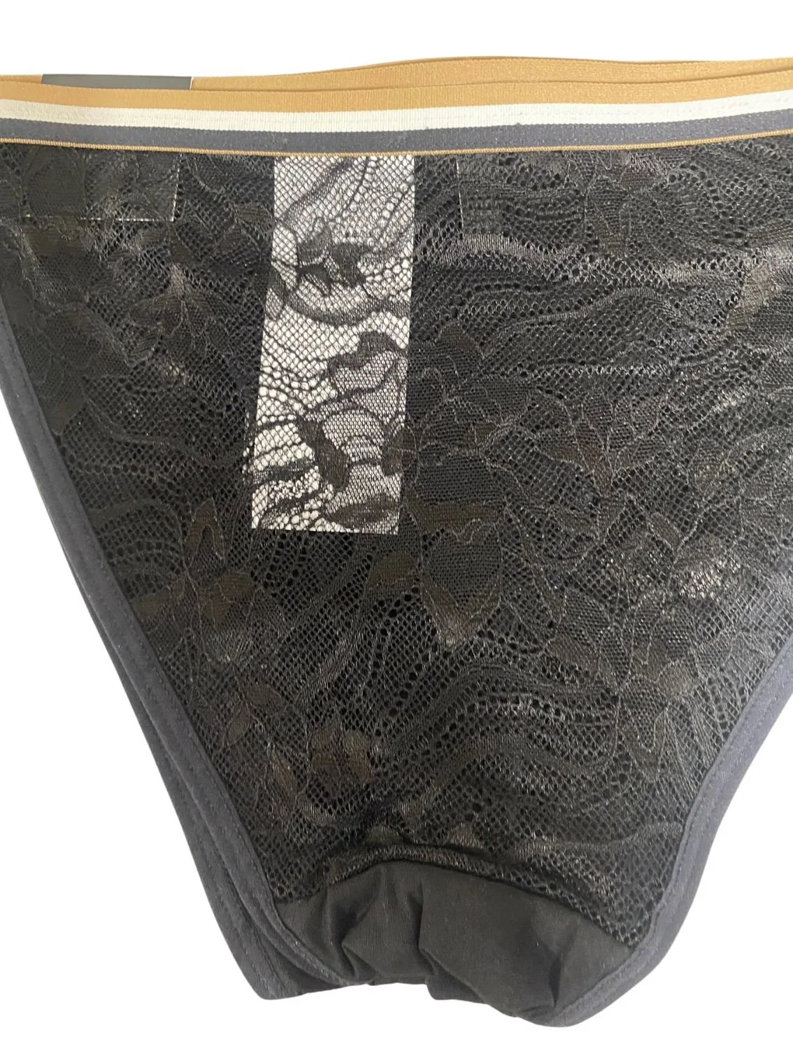 3-Pack Stripe Lace Briefs, Black - Image 6