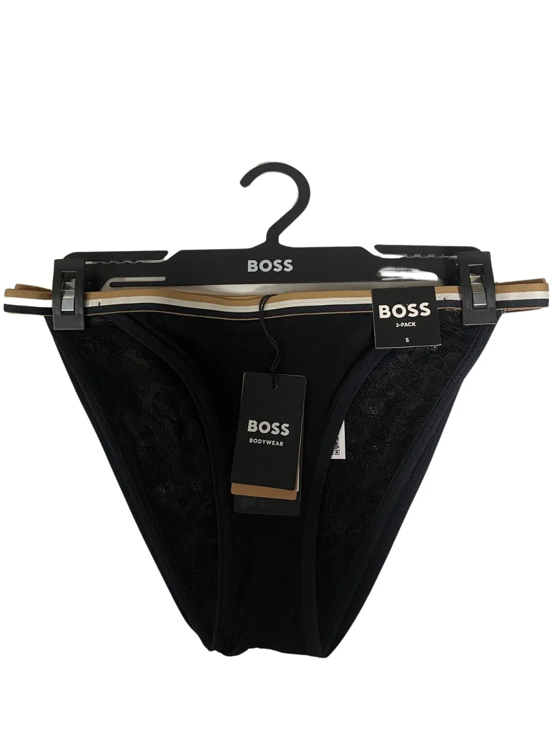 3-Pack Stripe Lace Briefs, Black - Image 7