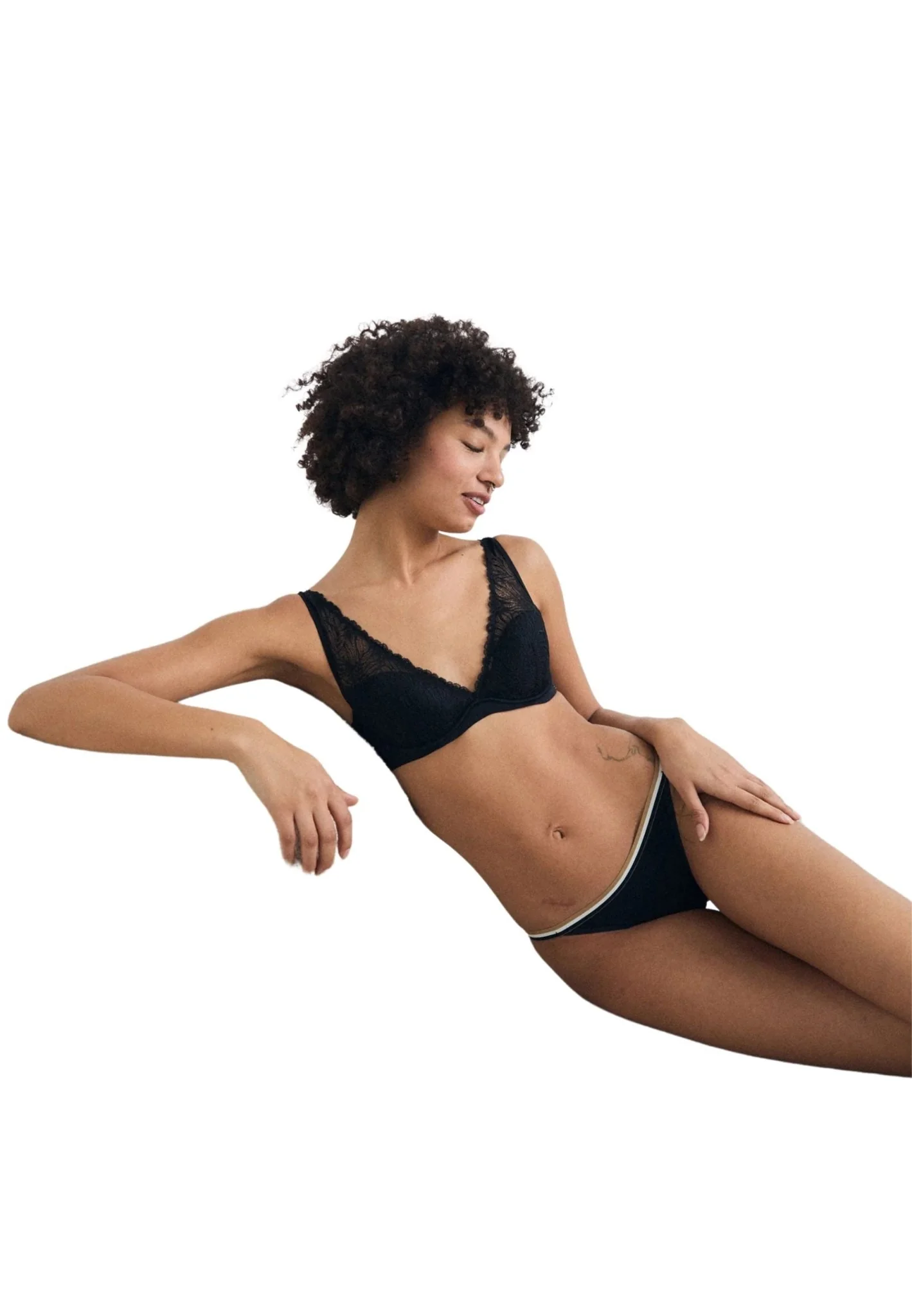 3-Pack Stripe Lace Briefs, Black - Image 9