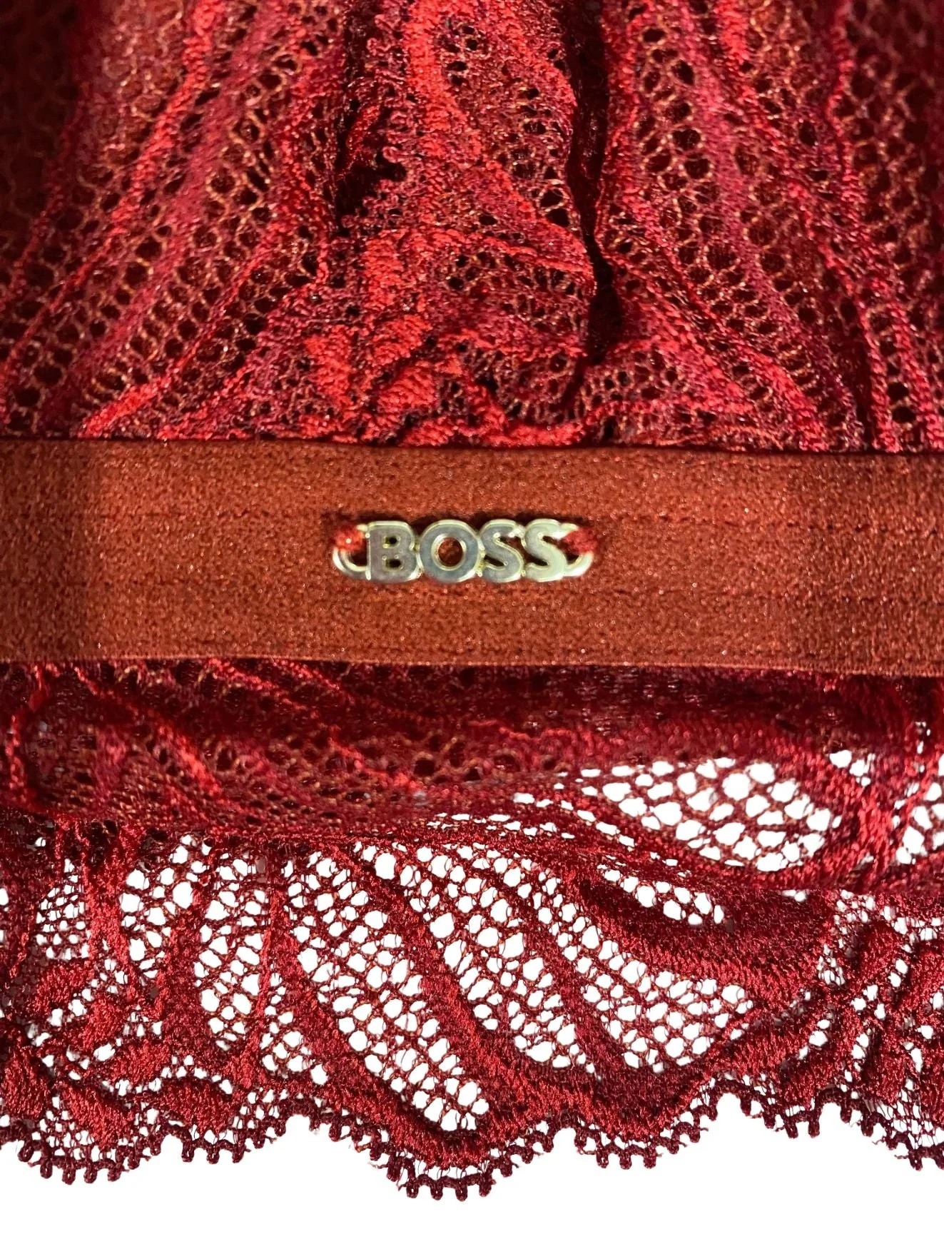 Bianca Lace Triangle Bra, Burgundy Red - Image 10