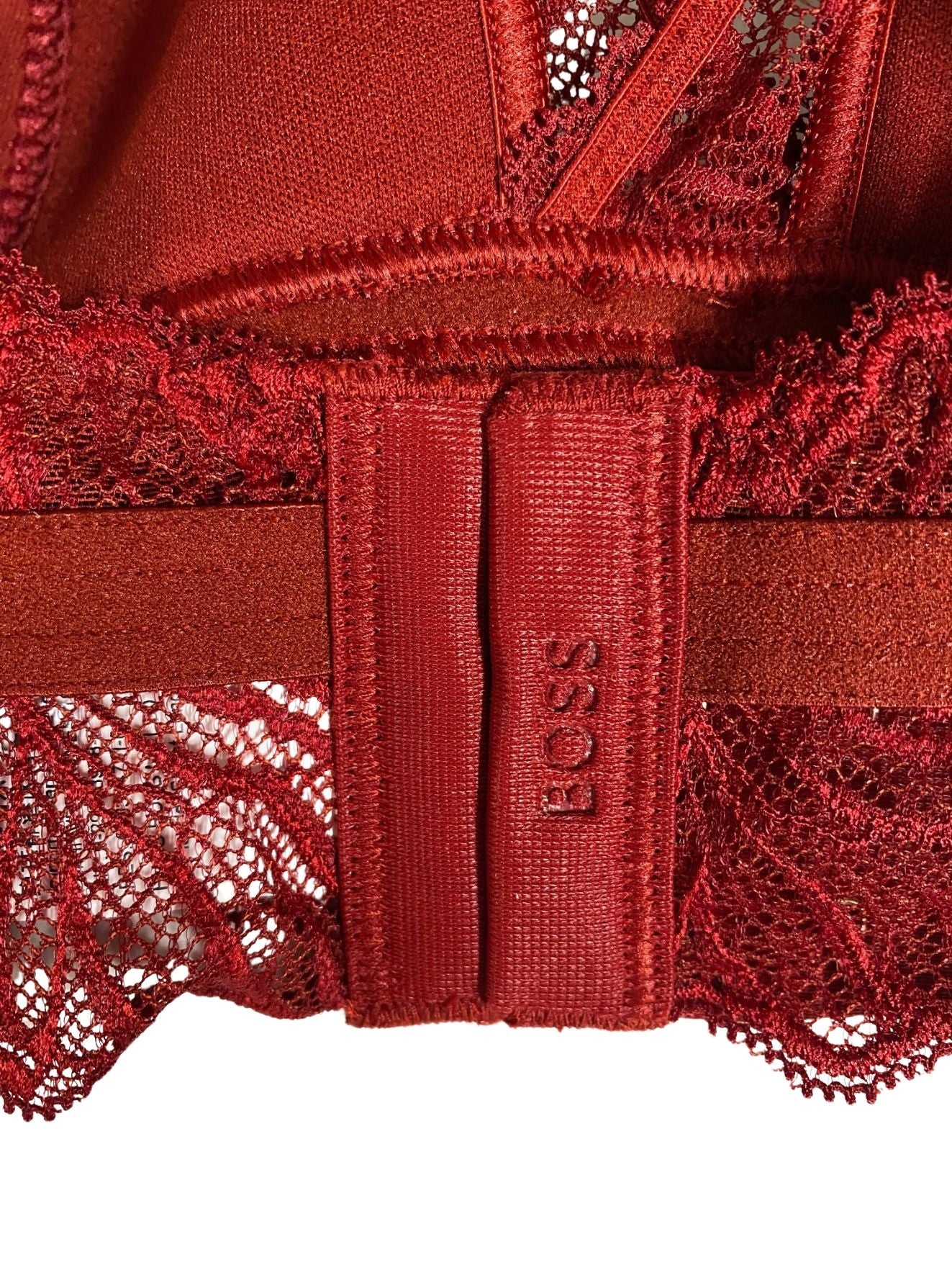Bianca Lace Triangle Bra, Burgundy Red - Image 11