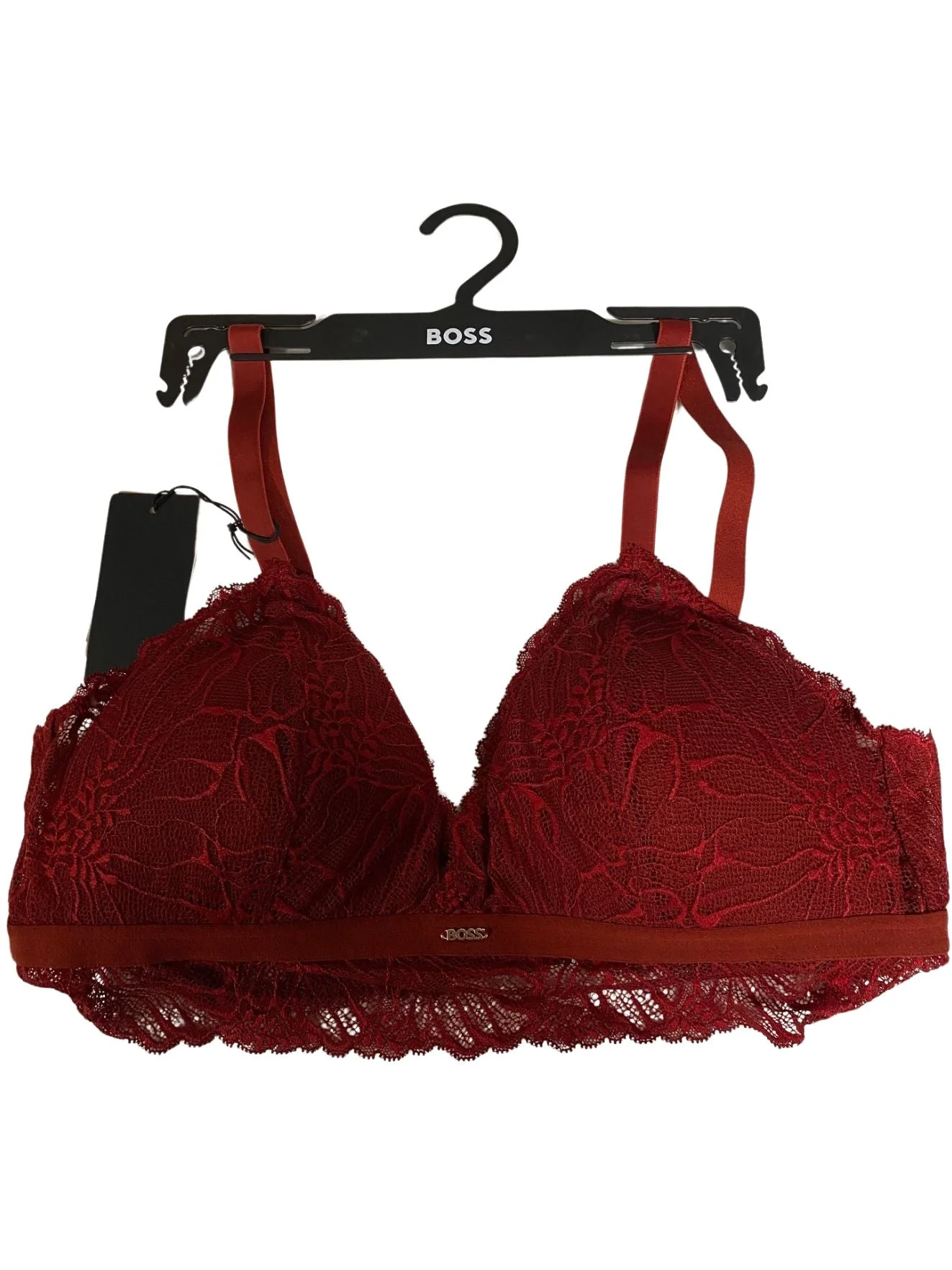 Bianca Lace Triangle Bra, Burgundy Red - Image 6
