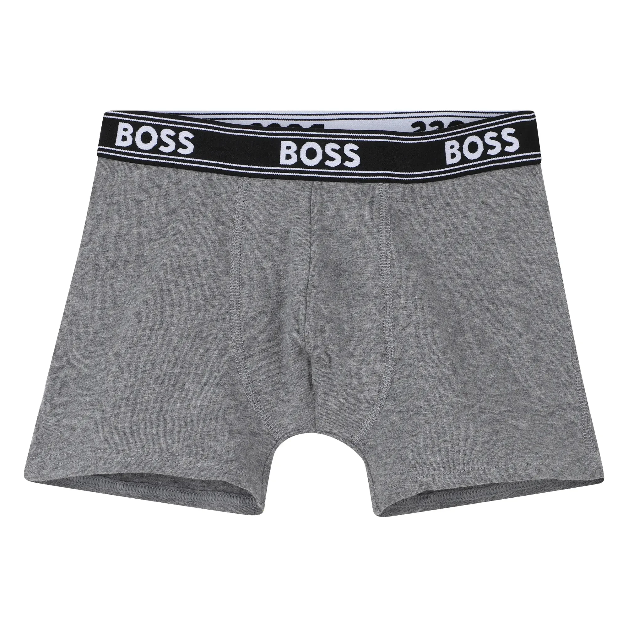 Boys 5-Pack Power Logo Boxer Trunks, Black/Grey - Image 4