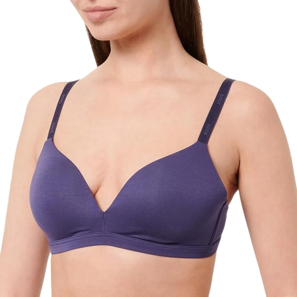 CI Logo Padded Triangle Bra, Dark Purple
