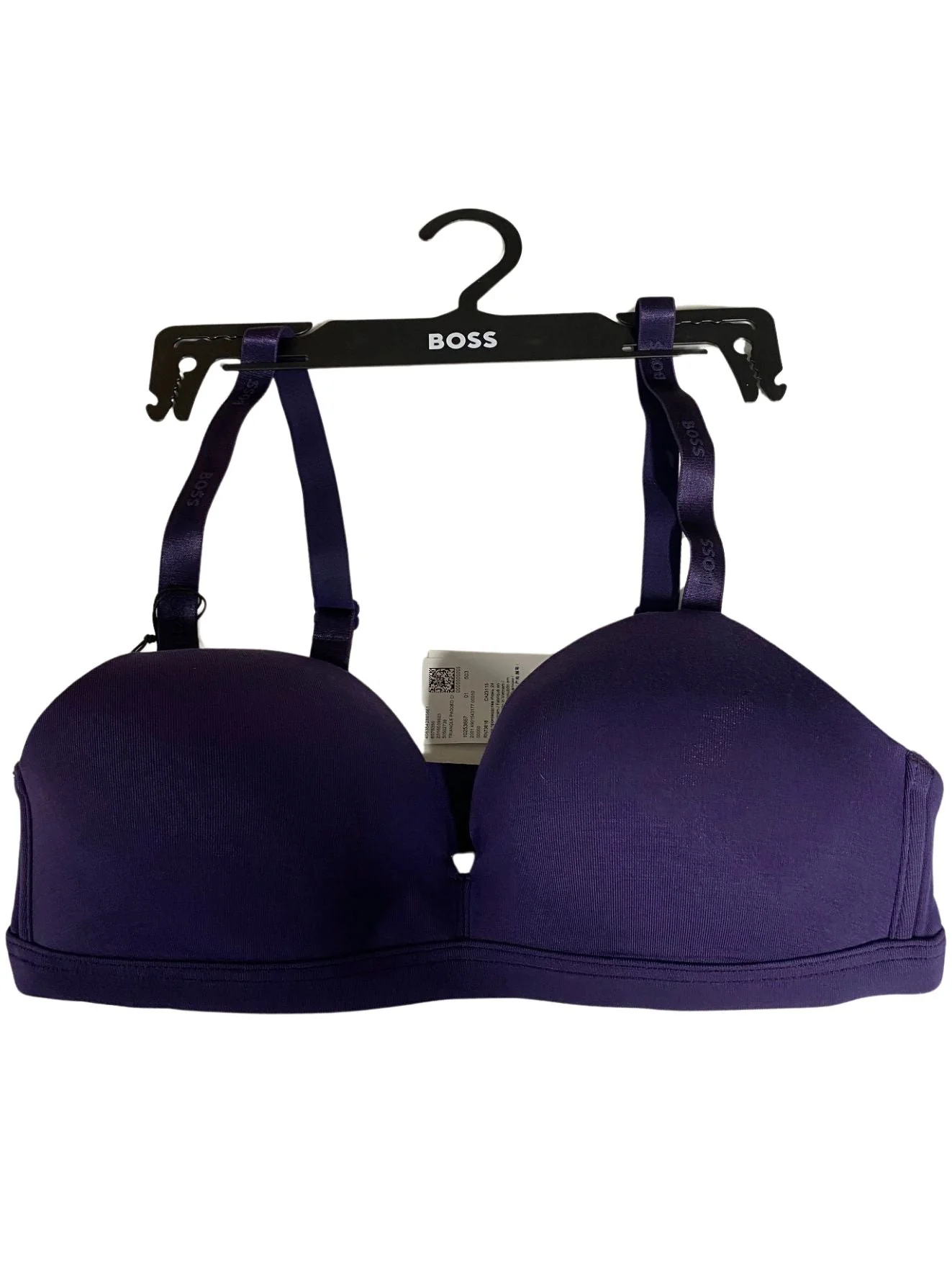 CI Logo Padded Triangle Bra, Dark Purple - Image 11