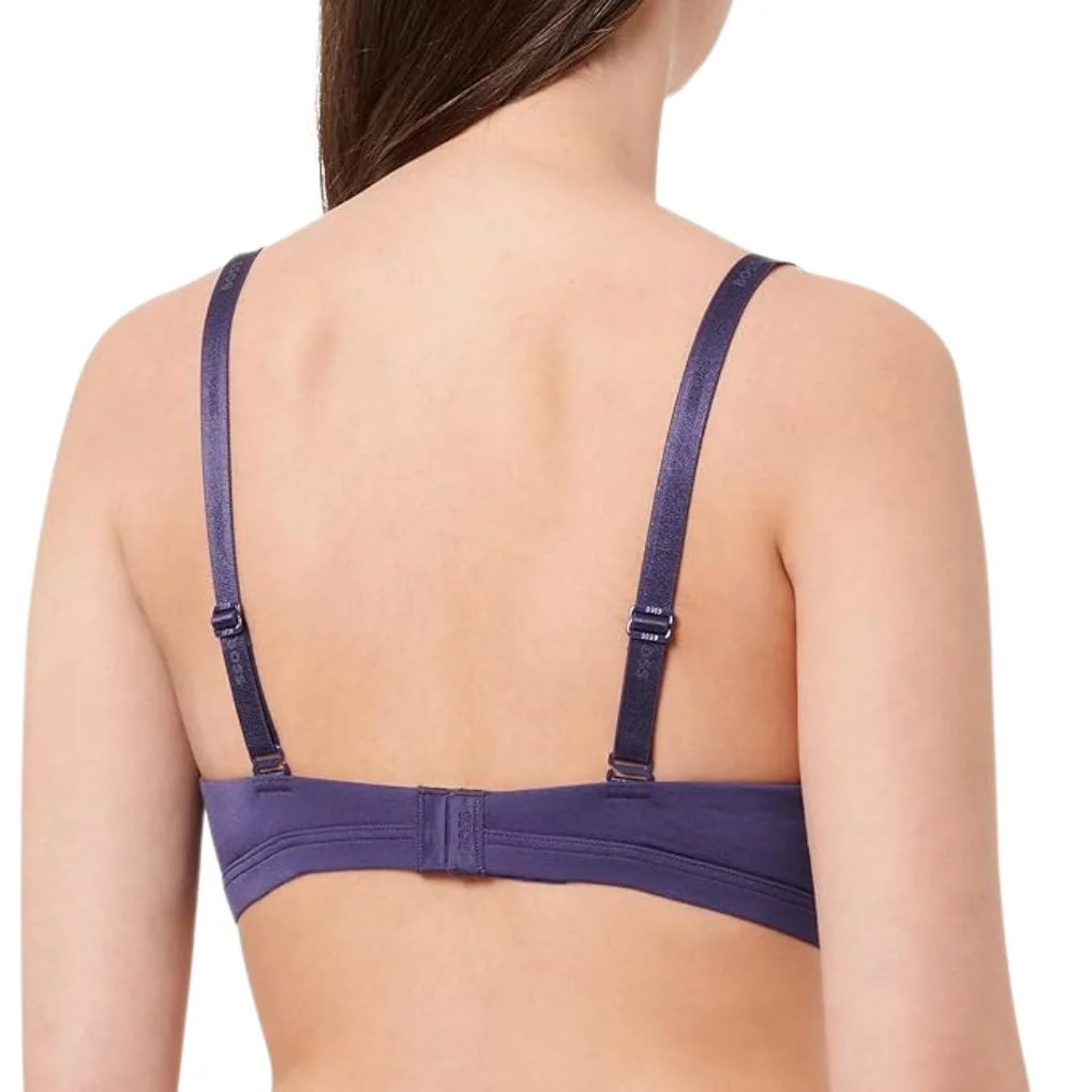 CI Logo Padded Triangle Bra, Dark Purple - Image 2