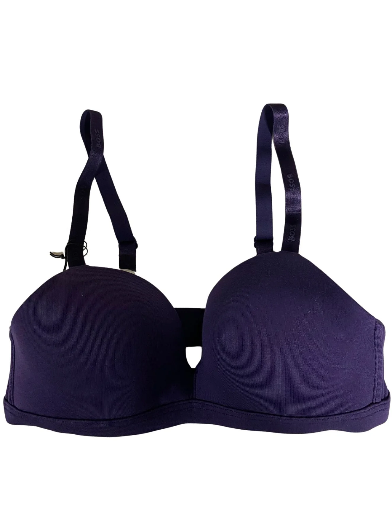 CI Logo Padded Triangle Bra, Dark Purple - Image 8