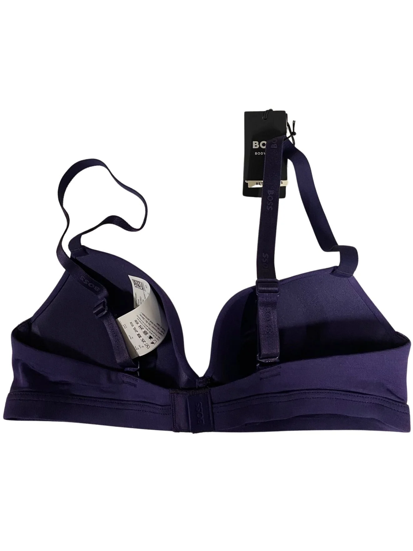 CI Logo Padded Triangle Bra, Dark Purple - Image 9