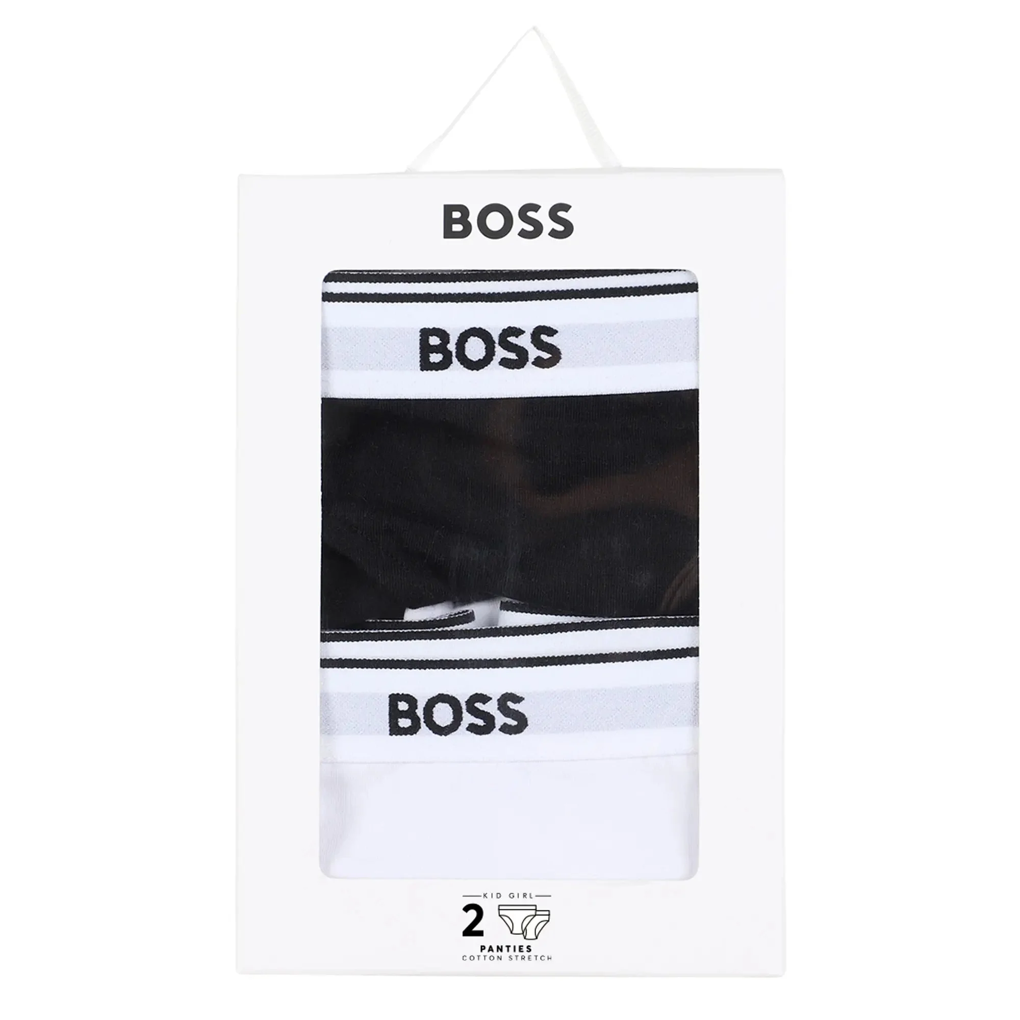 Girls 2-Pack Classic Logo Briefs, Black/White - Image 4