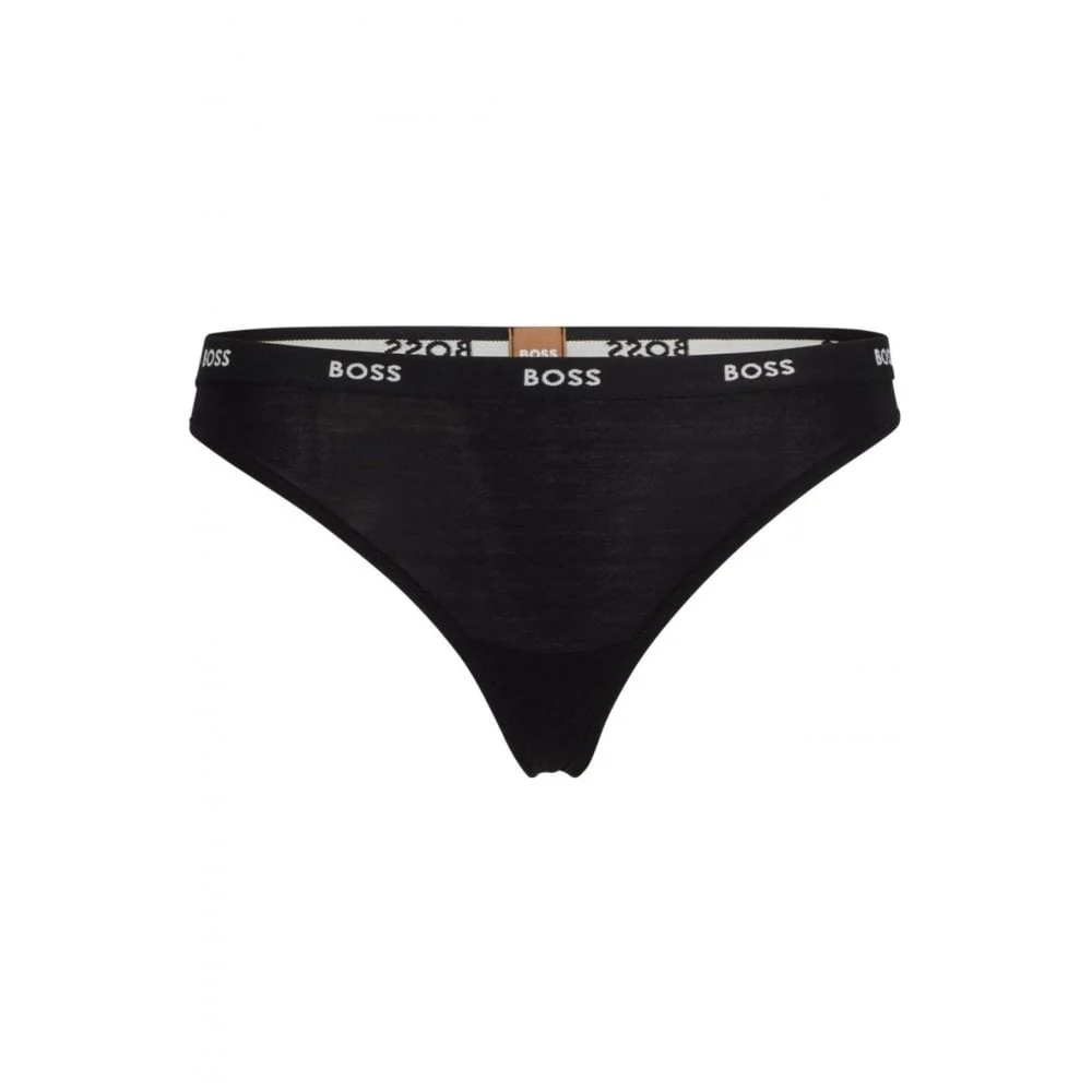 Logo Waistband Thong, Black - Image 6