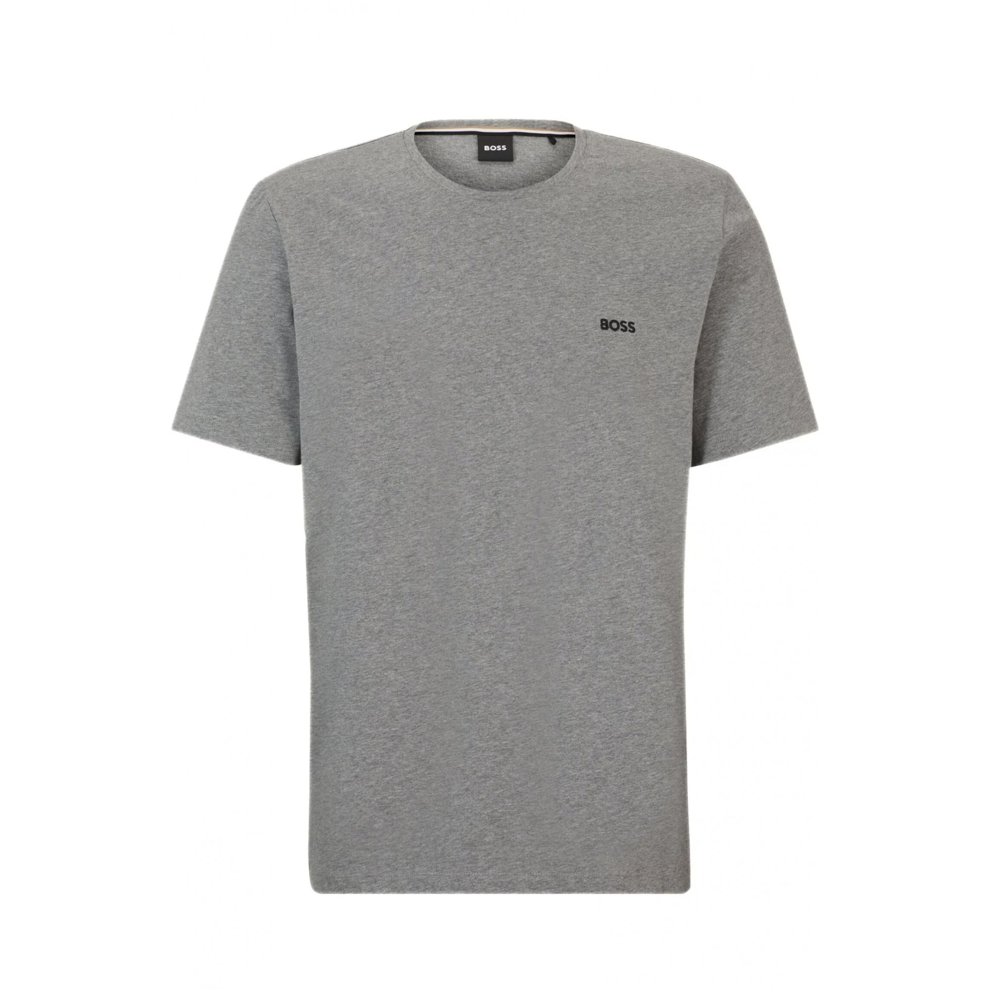 Luxe Jersey Crew-Neck Loungewear T-Shirt, Medium Grey Melange - Image 3