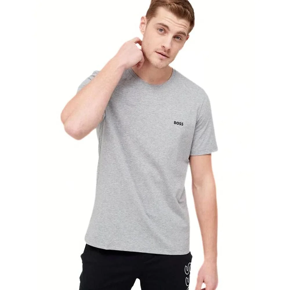 Luxe Jersey Crew-Neck Loungewear T-Shirt, Medium Grey Melange - Image 4