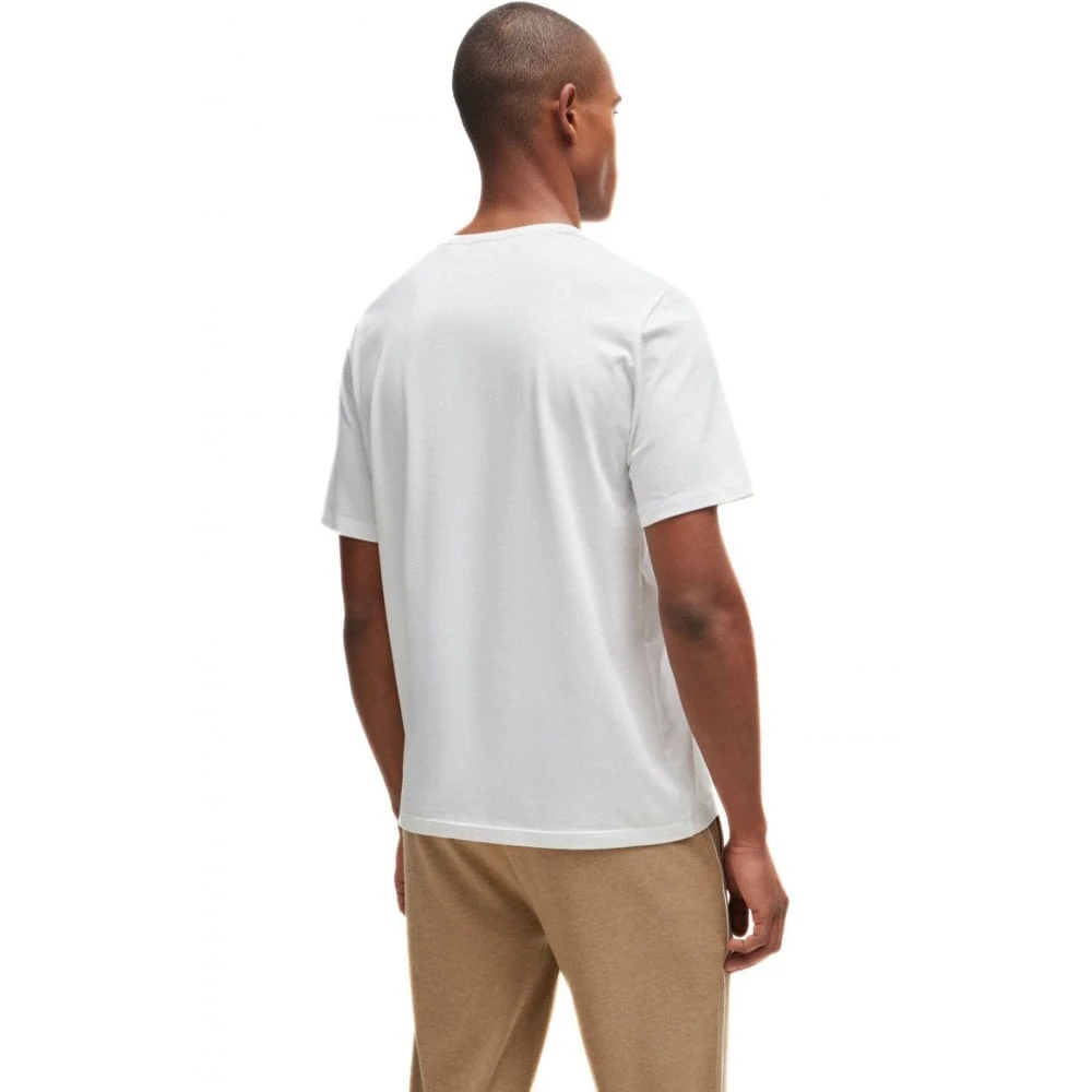 Luxe Jersey Crew-Neck Loungewear T-Shirt, White - Image 3