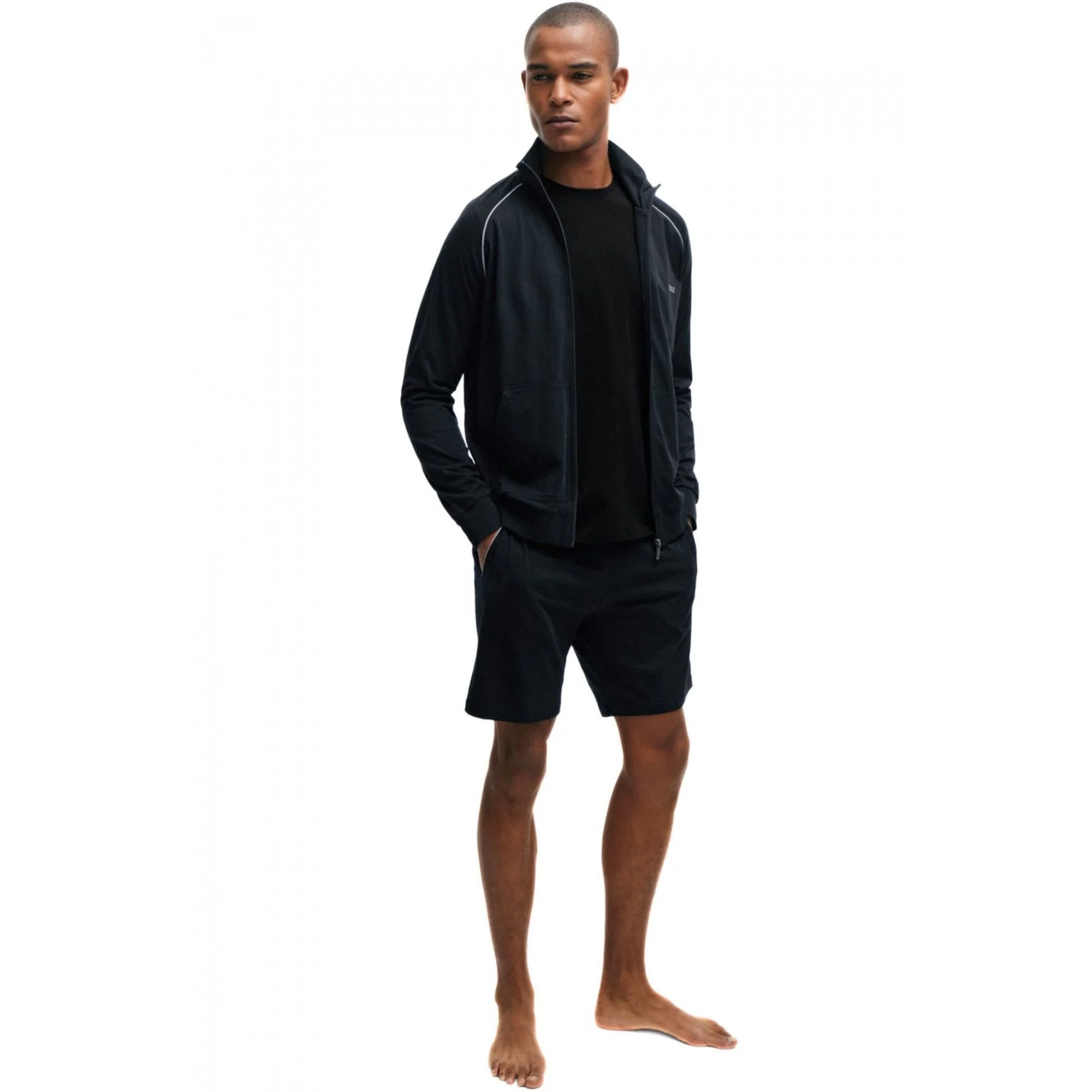 Luxe Jersey Long-Sleeve Loungewear T-Shirt, Black - Image 5