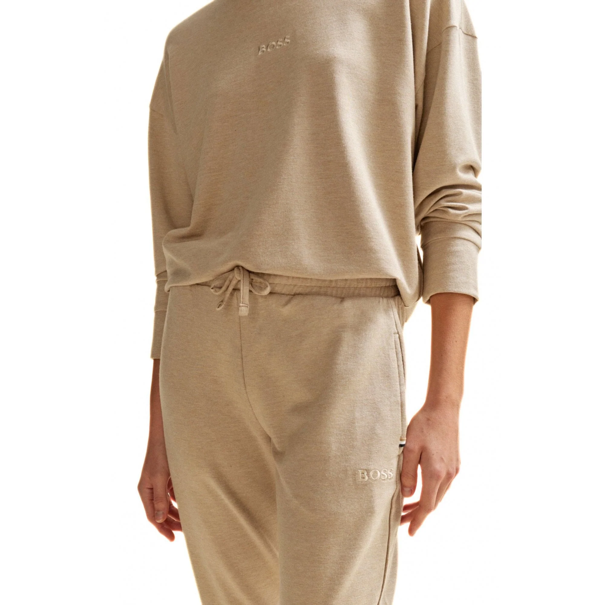 Luxe Modal Loungewear Jogging Bottoms, Medium Beige - Image 4