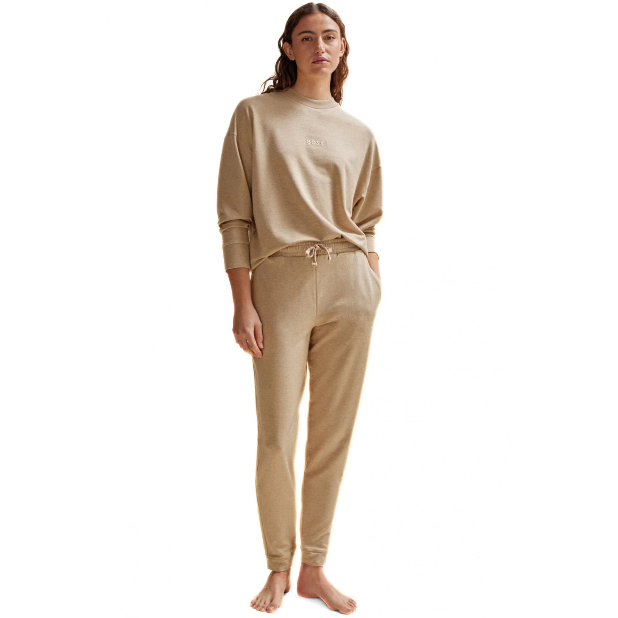 Luxe Modal Loungewear Jogging Bottoms, Medium Beige - Image 5