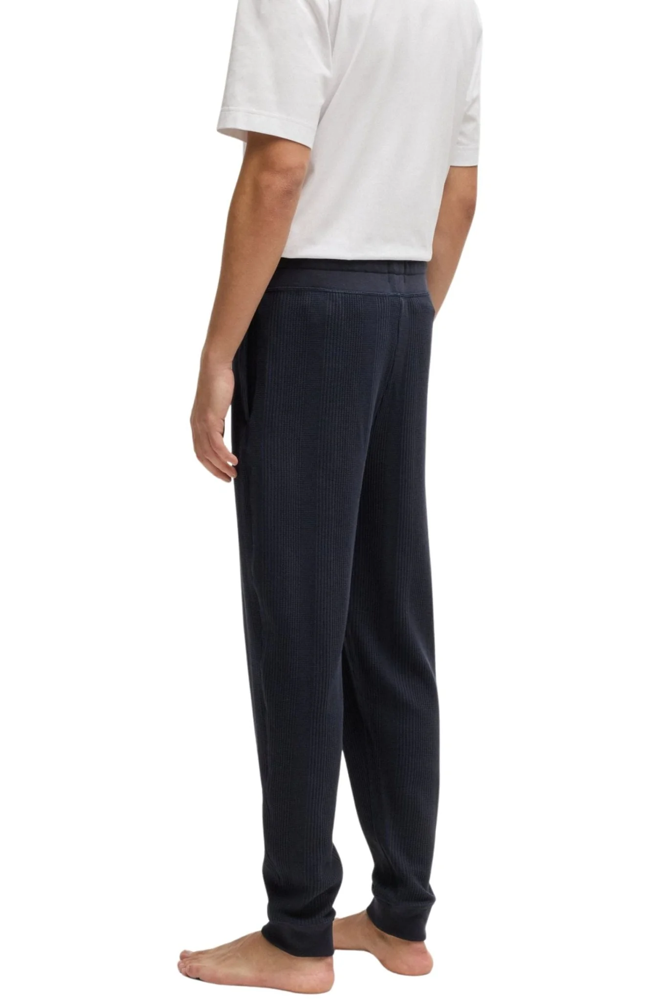 Waffle Structure Jogging Bottoms, Dark Blue - Image 5