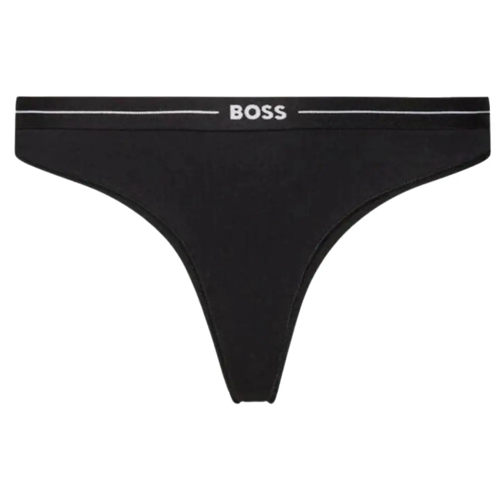 3-Pack Power Logo Waistband Thongs, Black/White/Pink - Image 2