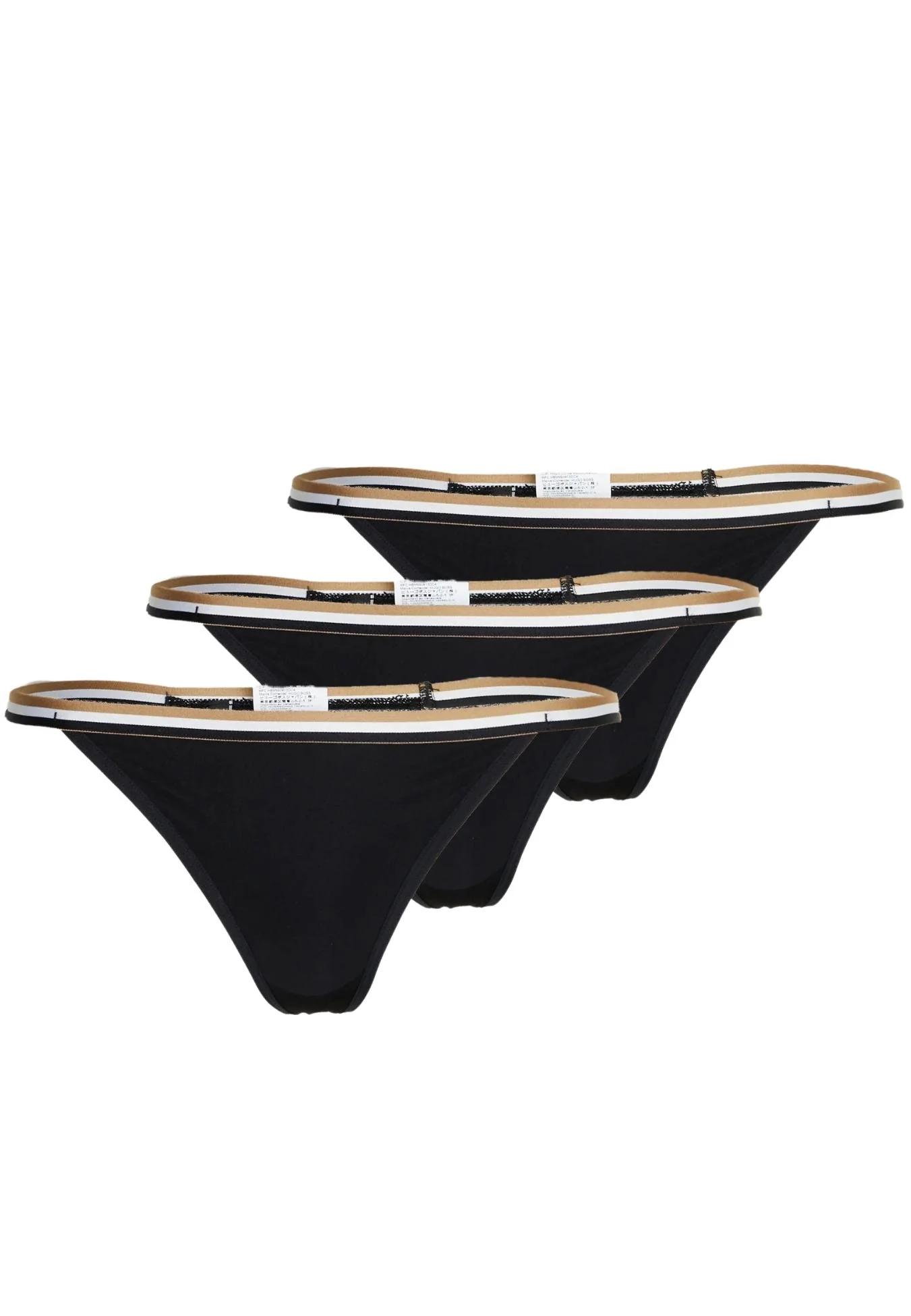 3-Pack Stripe Lace Strings, Black