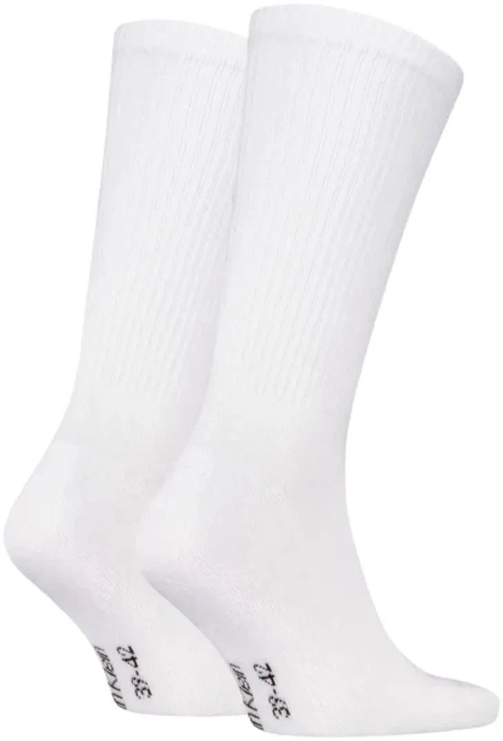 2-Pack CK Jeans Logo Sports Socks, White - Image 2