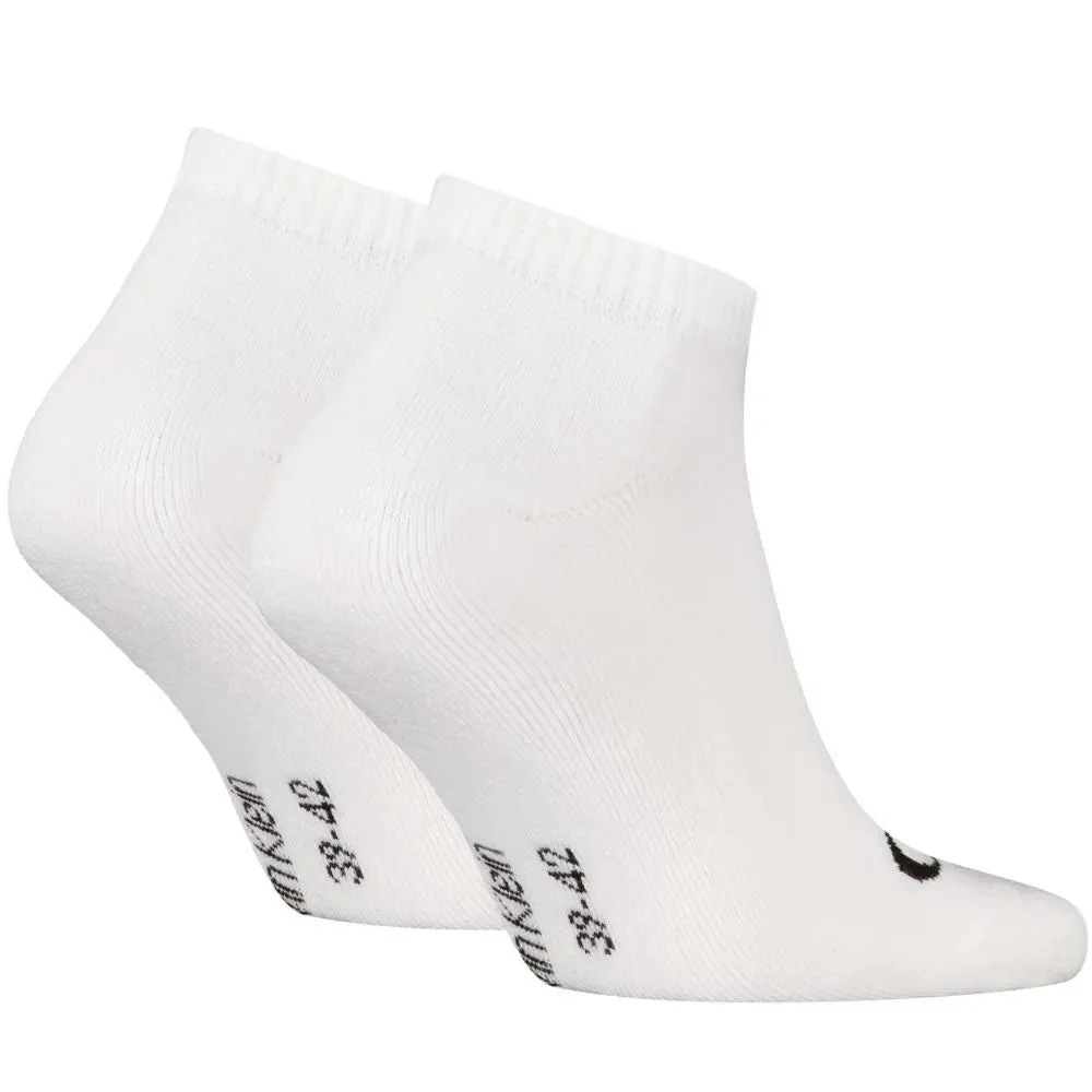 2-Pack CK Jeans Logo Sports Trainer Socks, White - Image 2