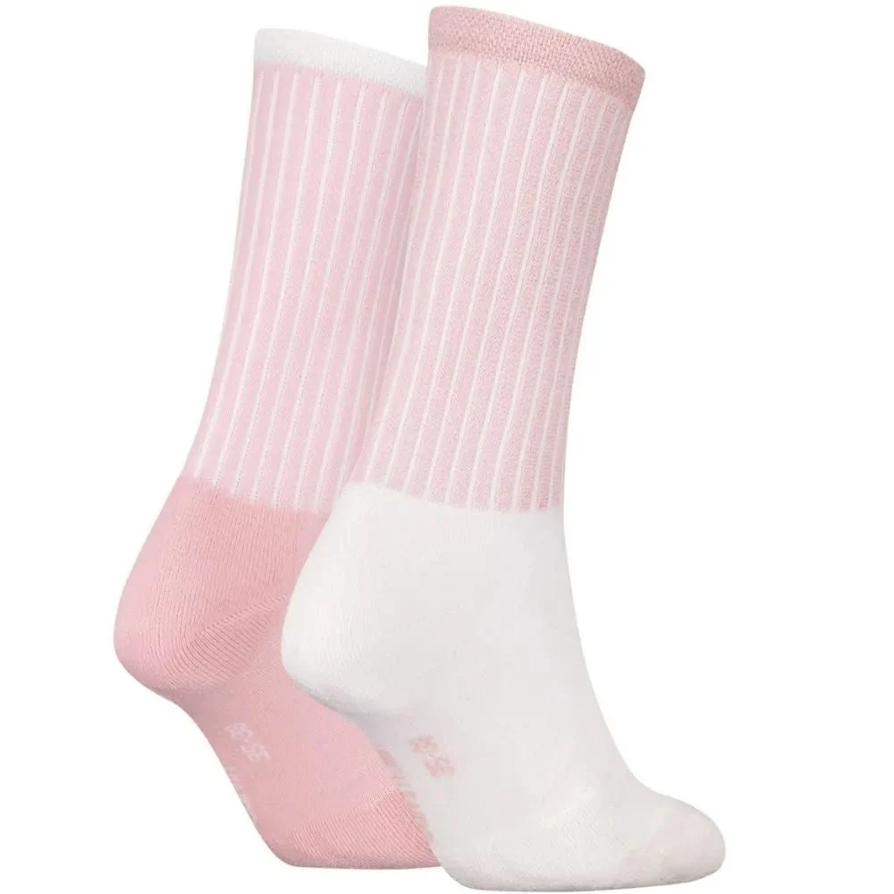 2-Pack CK Logo Women's Sports Socks, Pink/White - Image 2