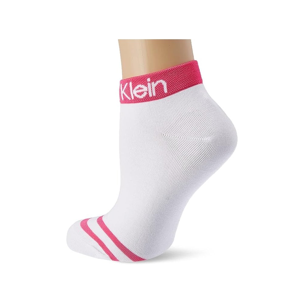 2-Pack Logo Welt Women's Quarter Socks, Magenta/white - Image 2