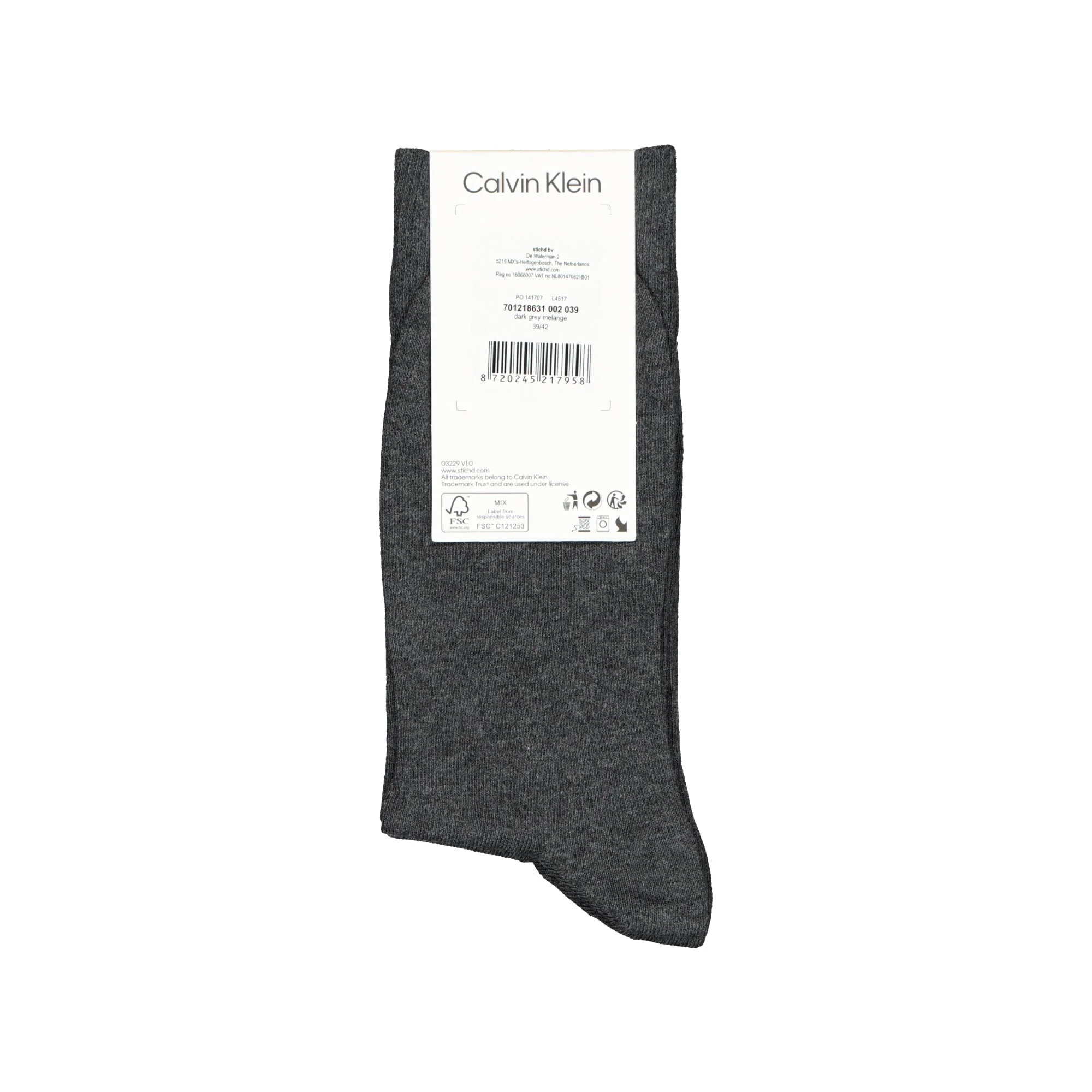 2-Pack Premium Combed Cotton Socks, Dark Grey Melange - Image 2