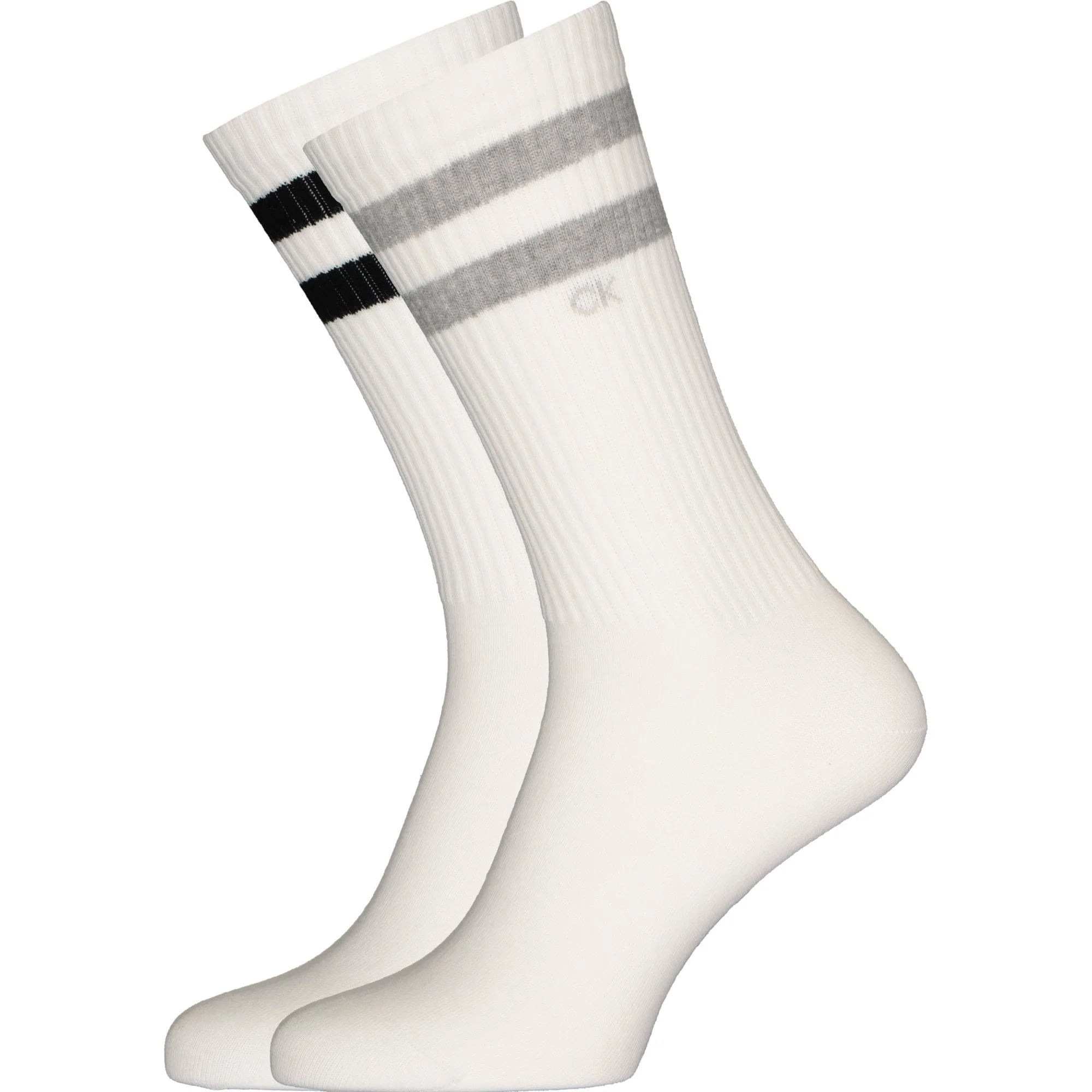 2-Pack Stripes Casual Sports Socks, White