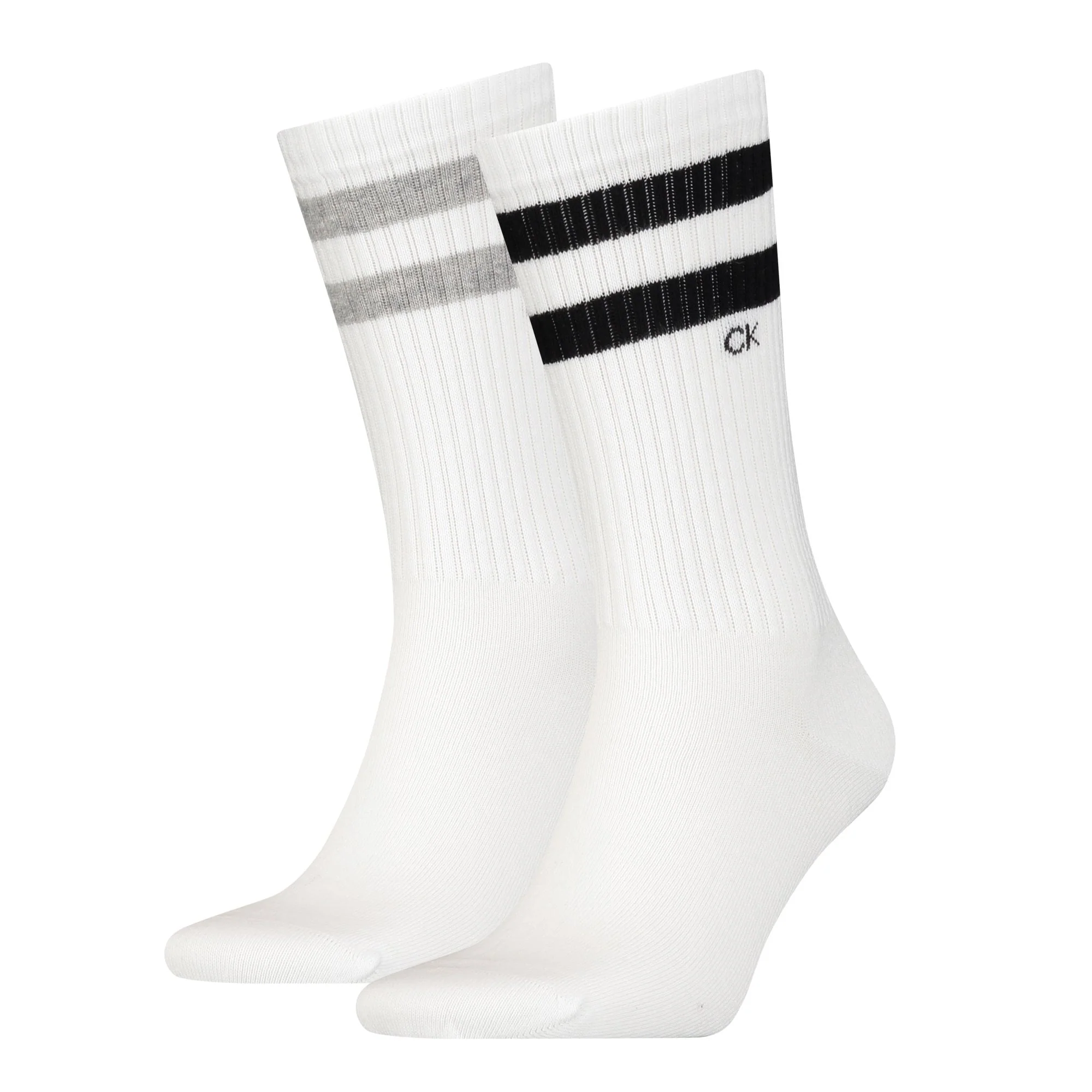 2-Pack Stripes Casual Sports Socks, White - Image 6